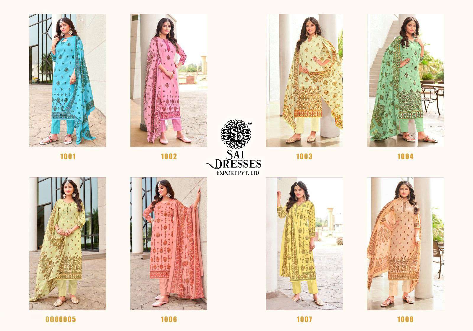 SAI DRESSES PRESENT FEMINA SUMMER WEAR PURE COTTON PRINTED SALWAR SUITS IN WHOLESALE RATE IN SURAT