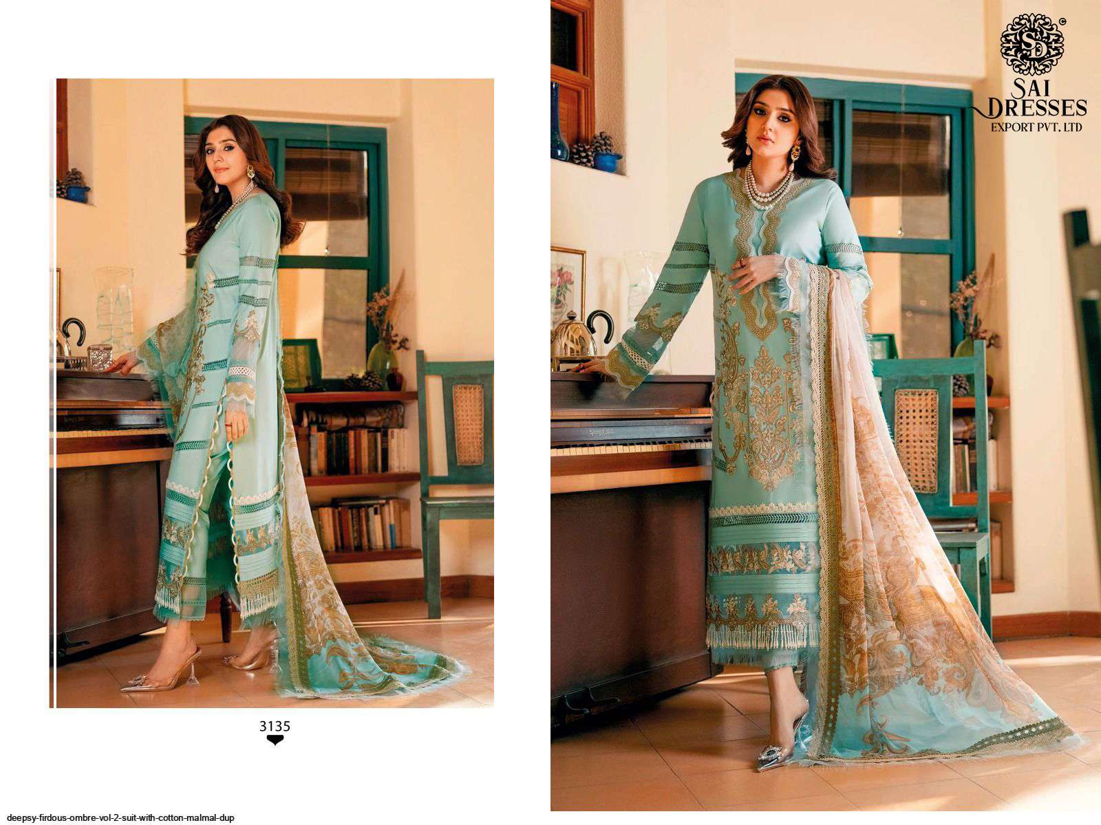 SAI DRESSES PRESENT FIRDOUS OMBRE VOL 2 SUMMER WEAR SELF EMBROIDERED FANCY PAKISTANI DESIGNER COLLECTION IN WHOLESALE RATE IN SURAT