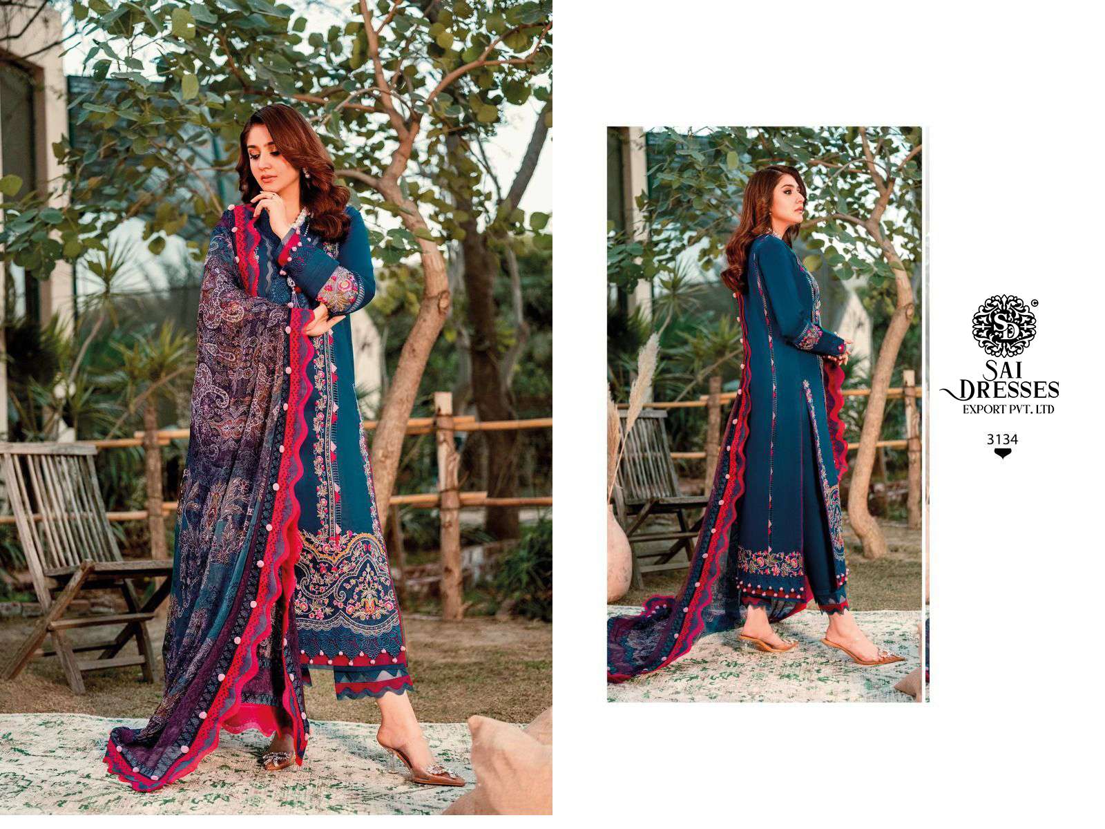 SAI DRESSES PRESENT FIRDOUS OMBRE VOL 2 SUMMER WEAR SELF EMBROIDERED FANCY PAKISTANI DESIGNER COLLECTION IN WHOLESALE RATE IN SURAT