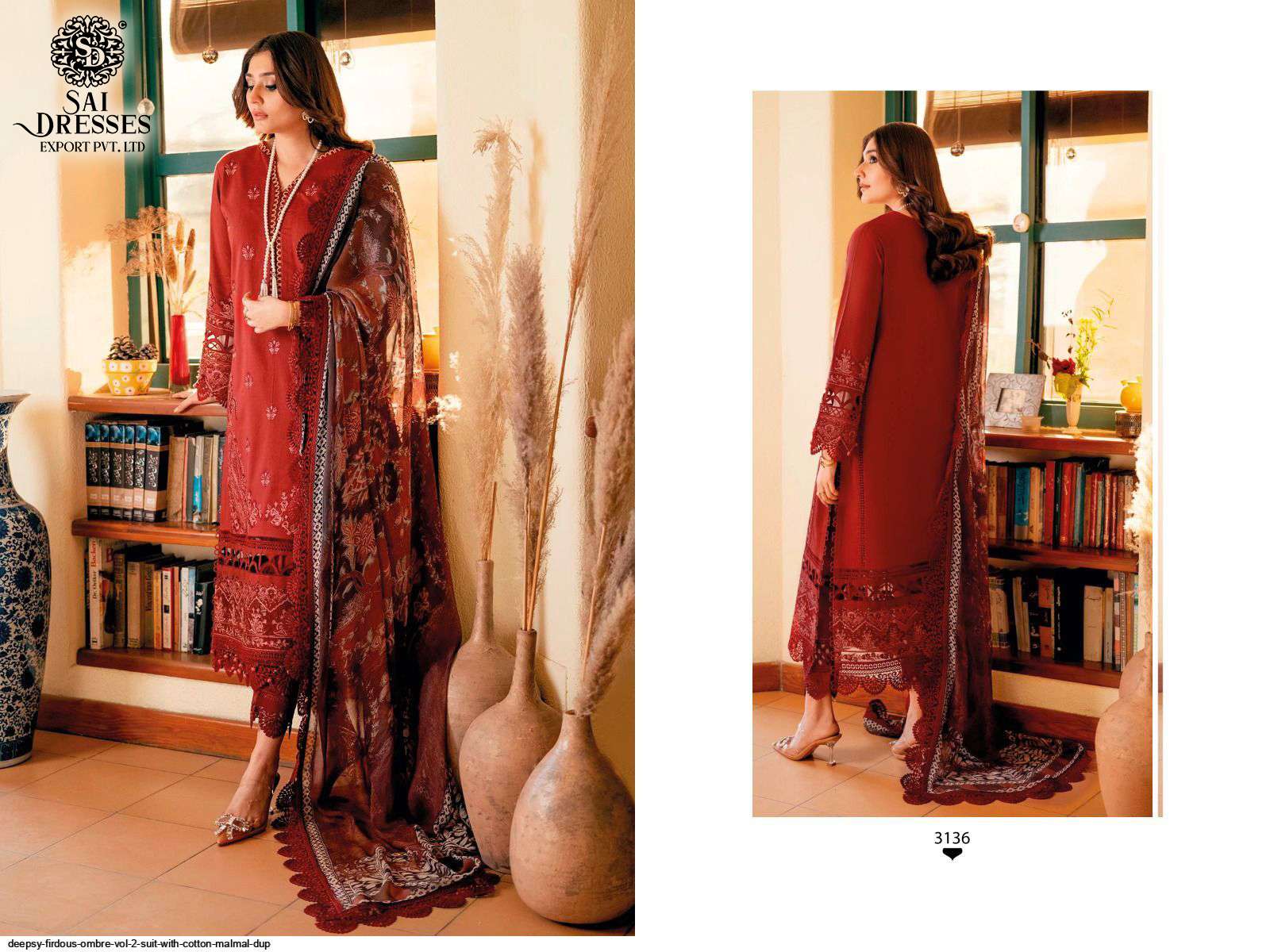 SAI DRESSES PRESENT FIRDOUS OMBRE VOL 2 SUMMER WEAR SELF EMBROIDERED FANCY PAKISTANI DESIGNER COLLECTION IN WHOLESALE RATE IN SURAT