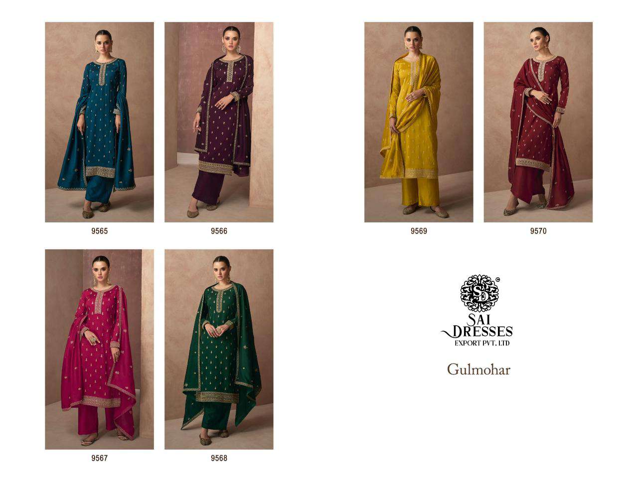 SAI DRESSES PRESENT GULMOHAR ETHNIC WEAR SILK DESIGNER COLLECTION IN WHOLESALE RATE IN SURAT 