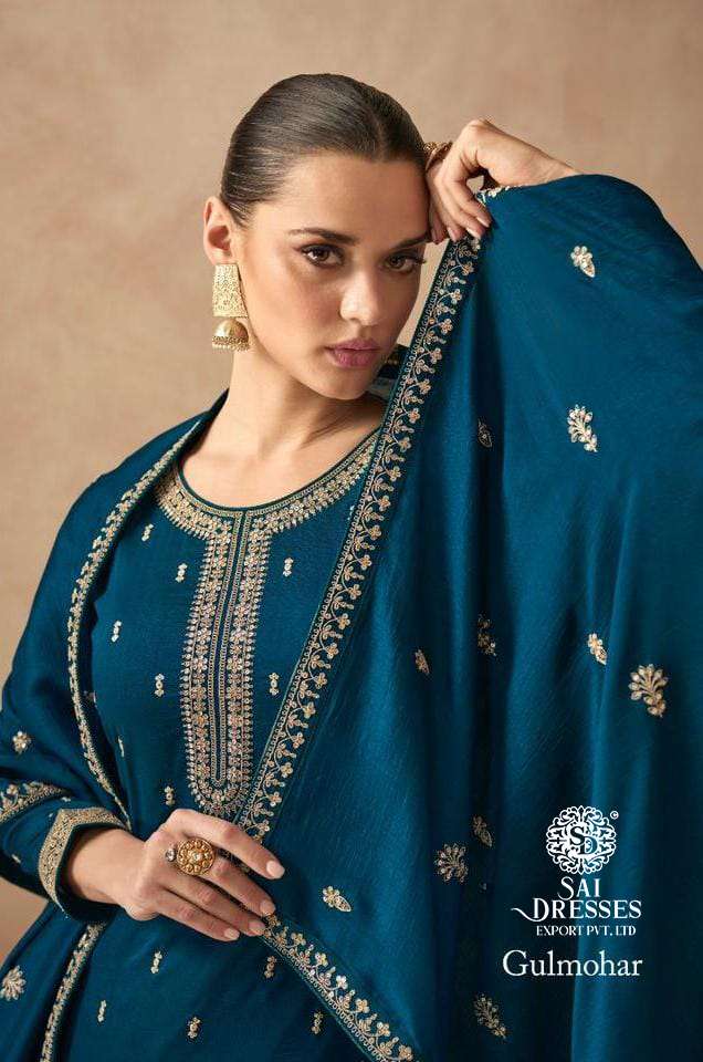 SAI DRESSES PRESENT GULMOHAR ETHNIC WEAR SILK DESIGNER COLLECTION IN WHOLESALE RATE IN SURAT 