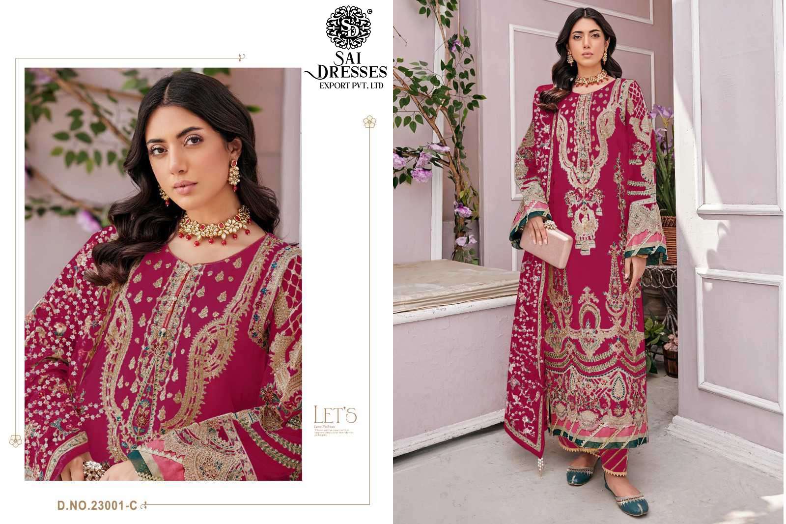 SAI DRESSES PRESENT MAHNUR VOL 23 SEMI STITCHED WEDDING WEAR PAKISTANI DESIGNER SUITS IN WHOLESALE RATE IN SURAT