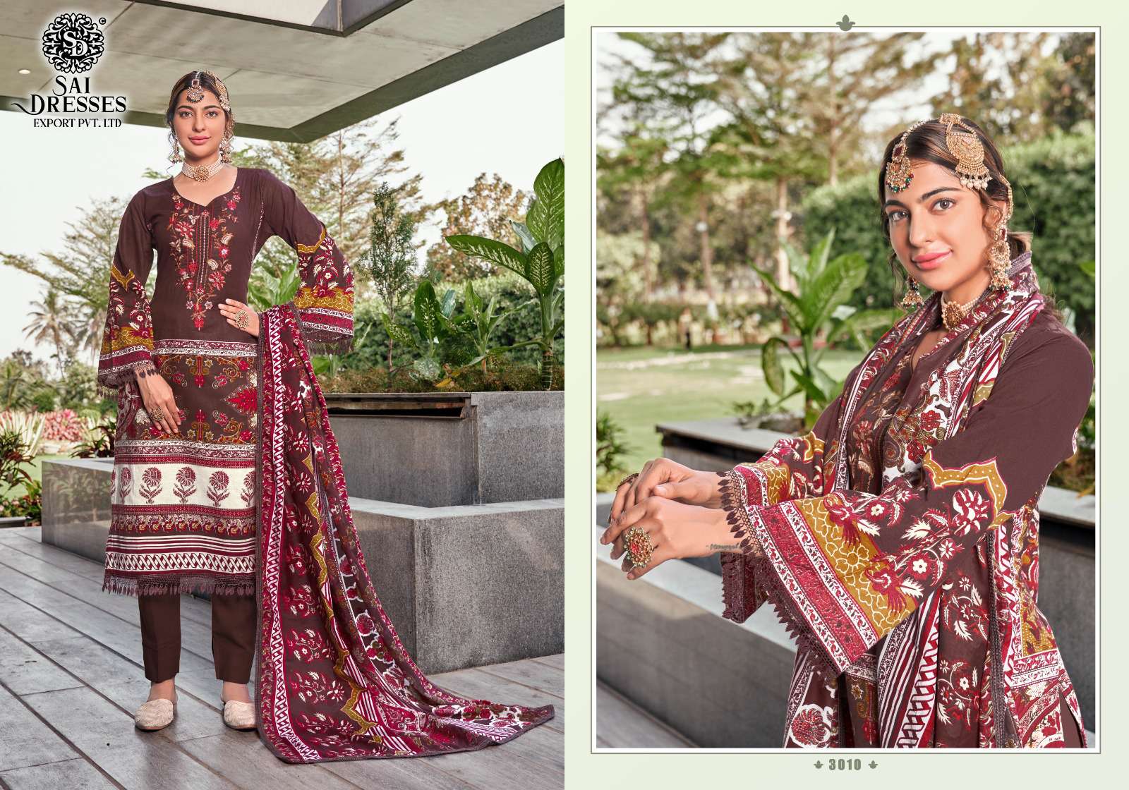 SAI DRESSES PRESENT MUSHQ PRINT WITH EMBROIDERED PAKISTANI SUMMER COLLECTION IN WHOLESALE RATE IN SURAT