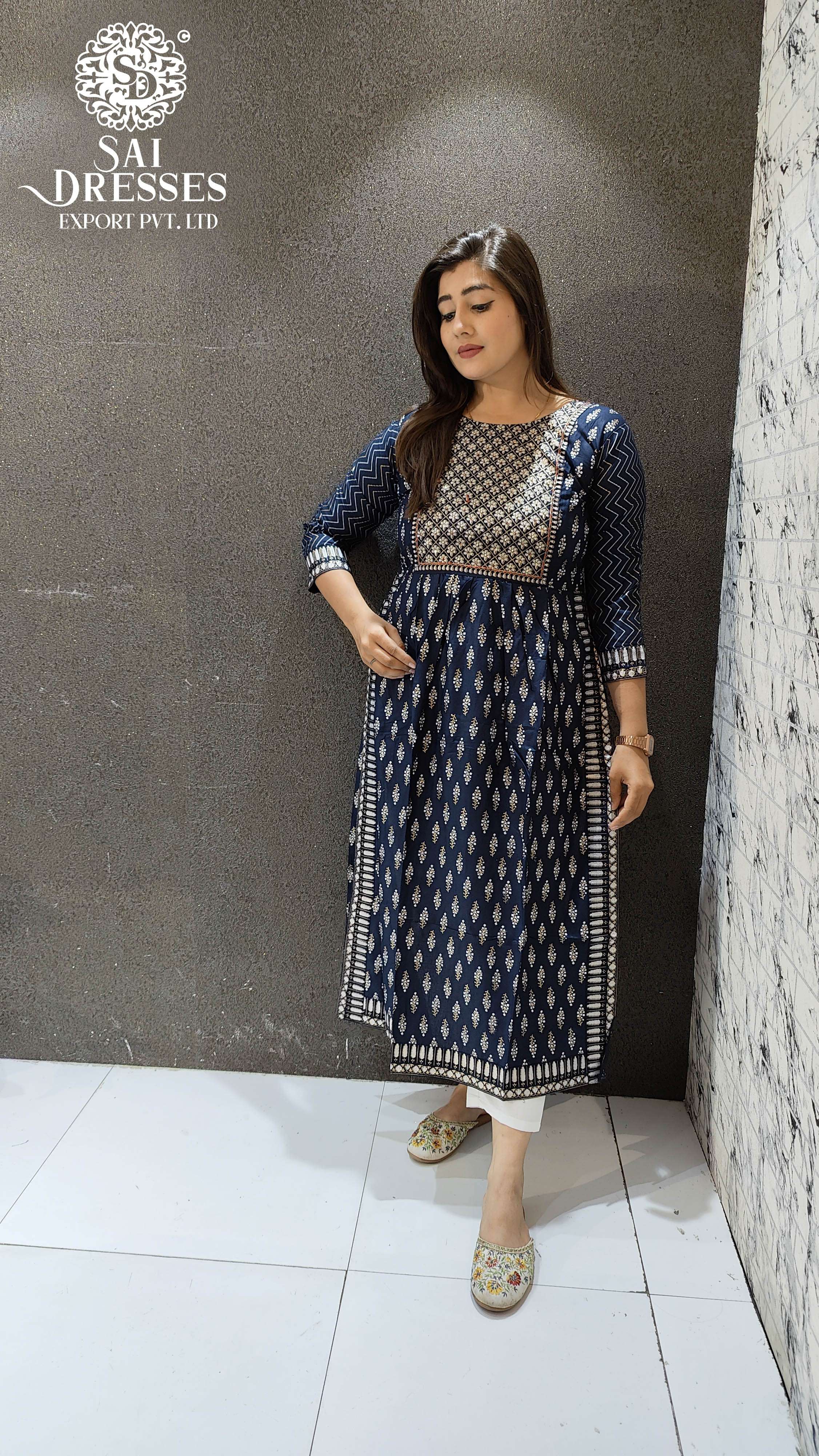 SAI DRESSES PRESENT NAIRA VOL 21 DAILY WEAR FOIL PRINTED KURTI WITH PANT IN WHOLESALE RATE IN SURAT