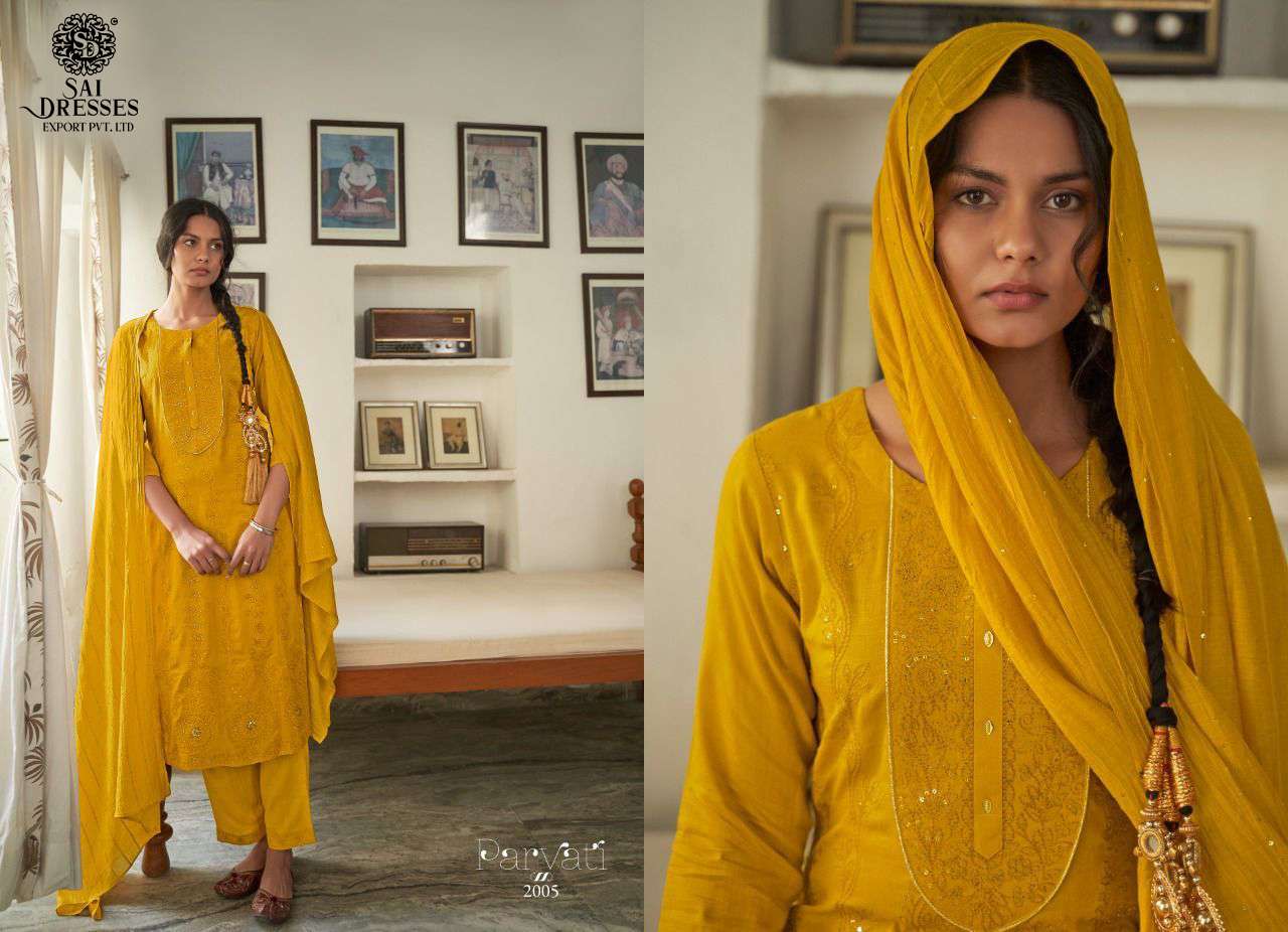 SAI DRESSES PRESENT PARVATI VOL 2 READY TO ETHNIC WEAR PANT STYLE DESIGNER SUITS IN WHOLESALE RATE IN SURAT