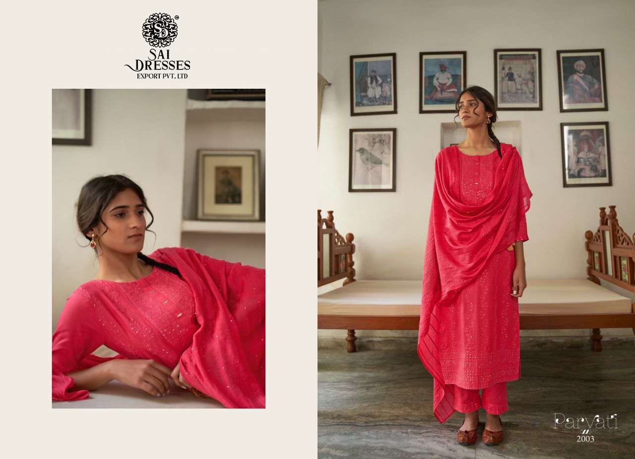 SAI DRESSES PRESENT PARVATI VOL 2 READY TO ETHNIC WEAR PANT STYLE DESIGNER SUITS IN WHOLESALE RATE IN SURAT