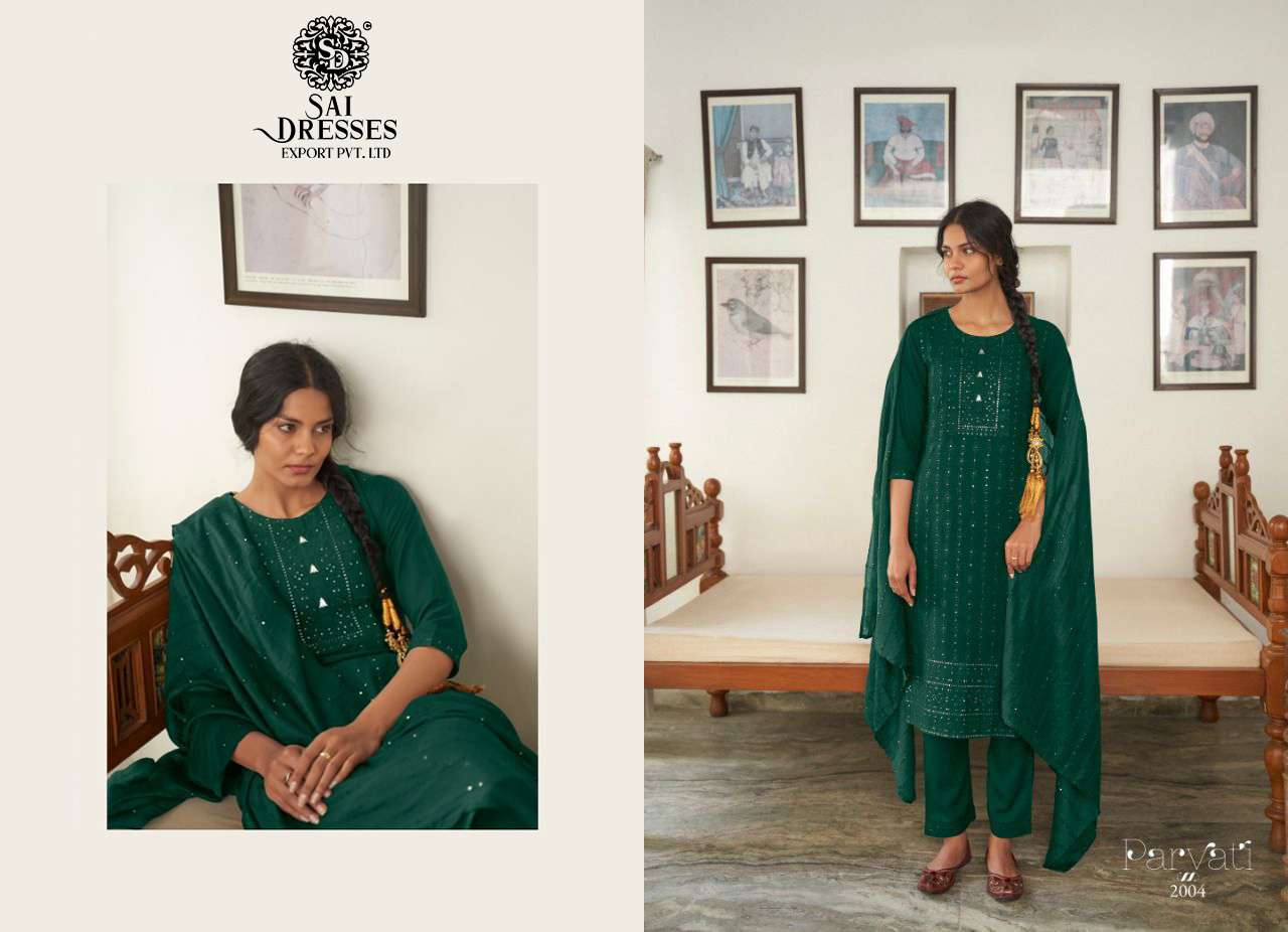 SAI DRESSES PRESENT PARVATI VOL 2 READY TO ETHNIC WEAR PANT STYLE DESIGNER SUITS IN WHOLESALE RATE IN SURAT