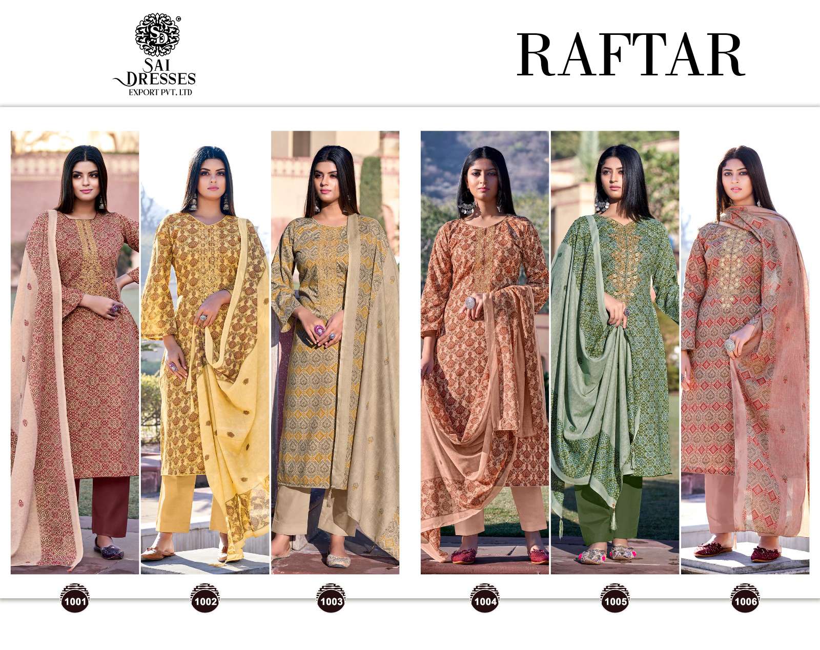 SAI DRESSES PRESENT RAFTAR DAILY WEAR PRINTED SALWAR SUITS IN WHOLESALE RATE IN SURAT