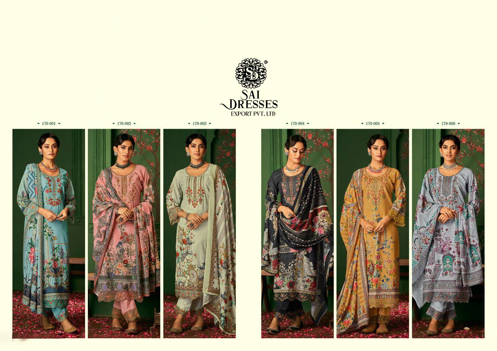 SAI DRESSES PRESENT ROZA SUMMER WEAR PATCH EMBROIDERED PAKISTANI DESIGNER SALWAR SUITS IN WHOLESALE RATE IN SURAT