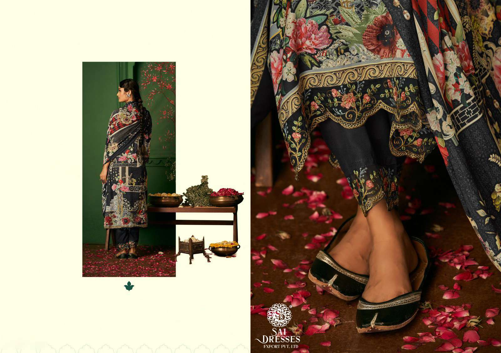 SAI DRESSES PRESENT ROZA SUMMER WEAR PATCH EMBROIDERED PAKISTANI DESIGNER SALWAR SUITS IN WHOLESALE RATE IN SURAT