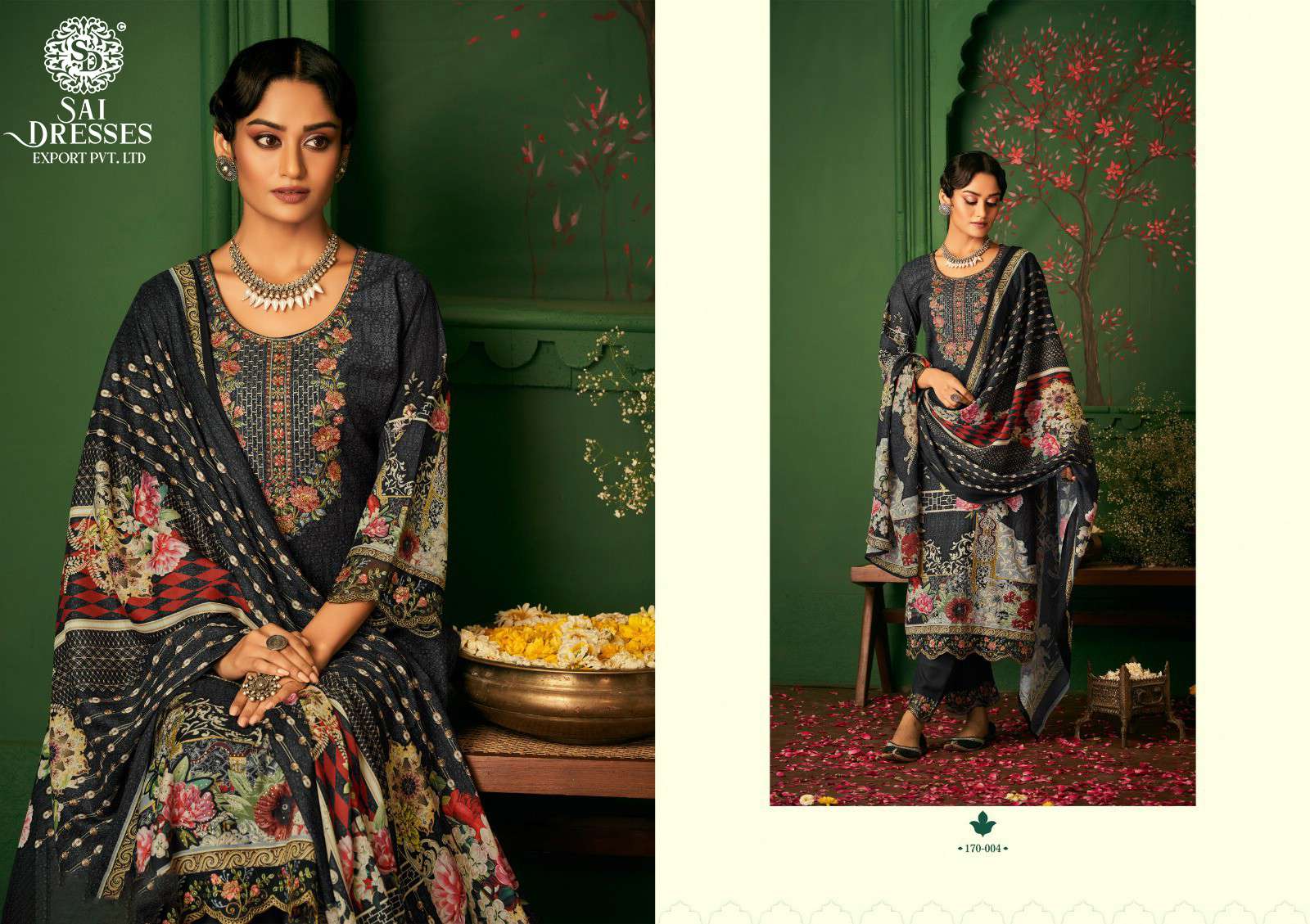 SAI DRESSES PRESENT ROZA SUMMER WEAR PATCH EMBROIDERED PAKISTANI DESIGNER SALWAR SUITS IN WHOLESALE RATE IN SURAT