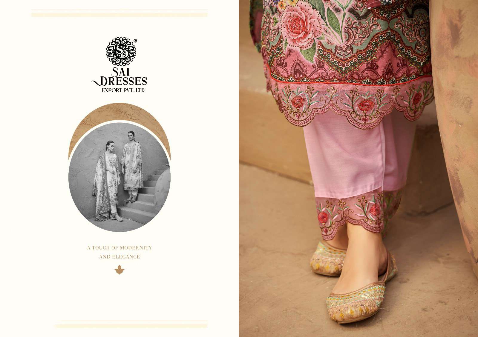 SAI DRESSES PRESENT ROZA VOL 2 SUMMER WEAR PATCH EMBROIDERED PAKISTANI DESIGNER SALWAR SUITS IN WHOLESALE RATE IN SURAT