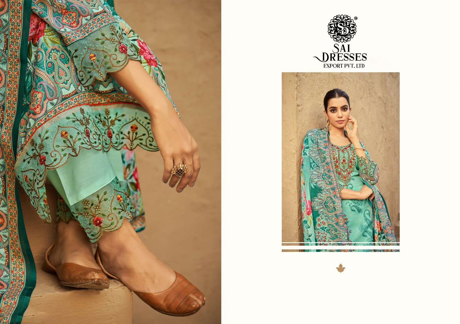 SAI DRESSES PRESENT ROZA VOL 2 SUMMER WEAR PATCH EMBROIDERED PAKISTANI DESIGNER SALWAR SUITS IN WHOLESALE RATE IN SURAT