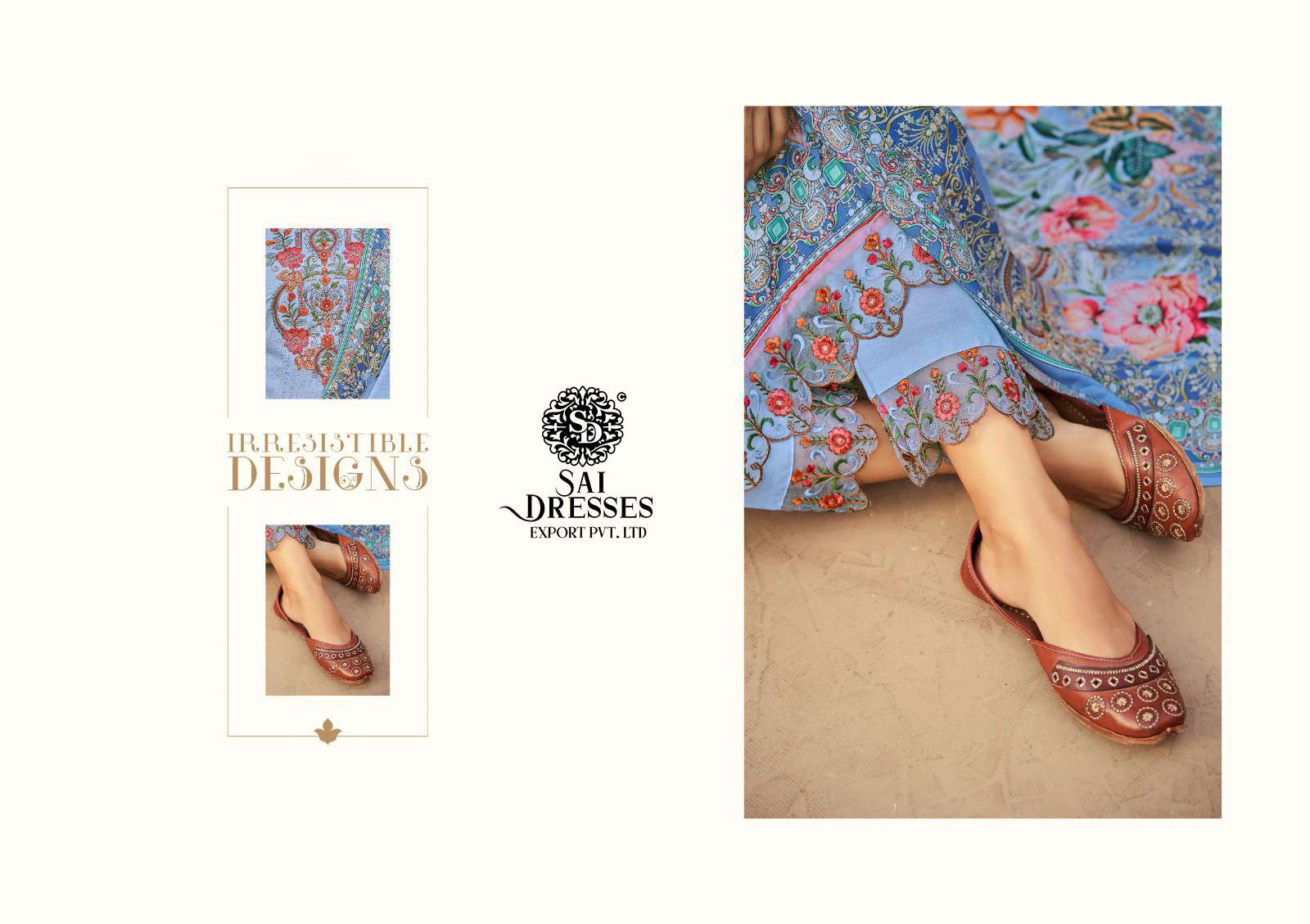 SAI DRESSES PRESENT ROZA VOL 2 SUMMER WEAR PATCH EMBROIDERED PAKISTANI DESIGNER SALWAR SUITS IN WHOLESALE RATE IN SURAT