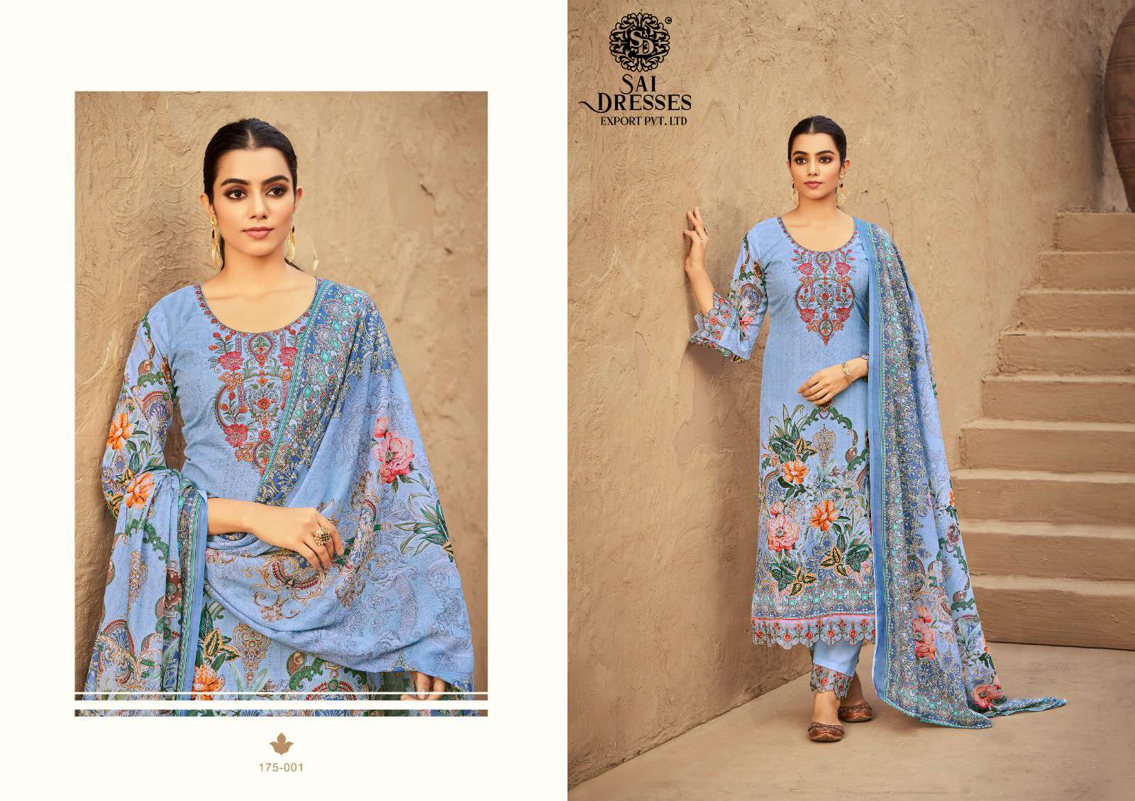 SAI DRESSES PRESENT ROZA VOL 2 SUMMER WEAR PATCH EMBROIDERED PAKISTANI DESIGNER SALWAR SUITS IN WHOLESALE RATE IN SURAT