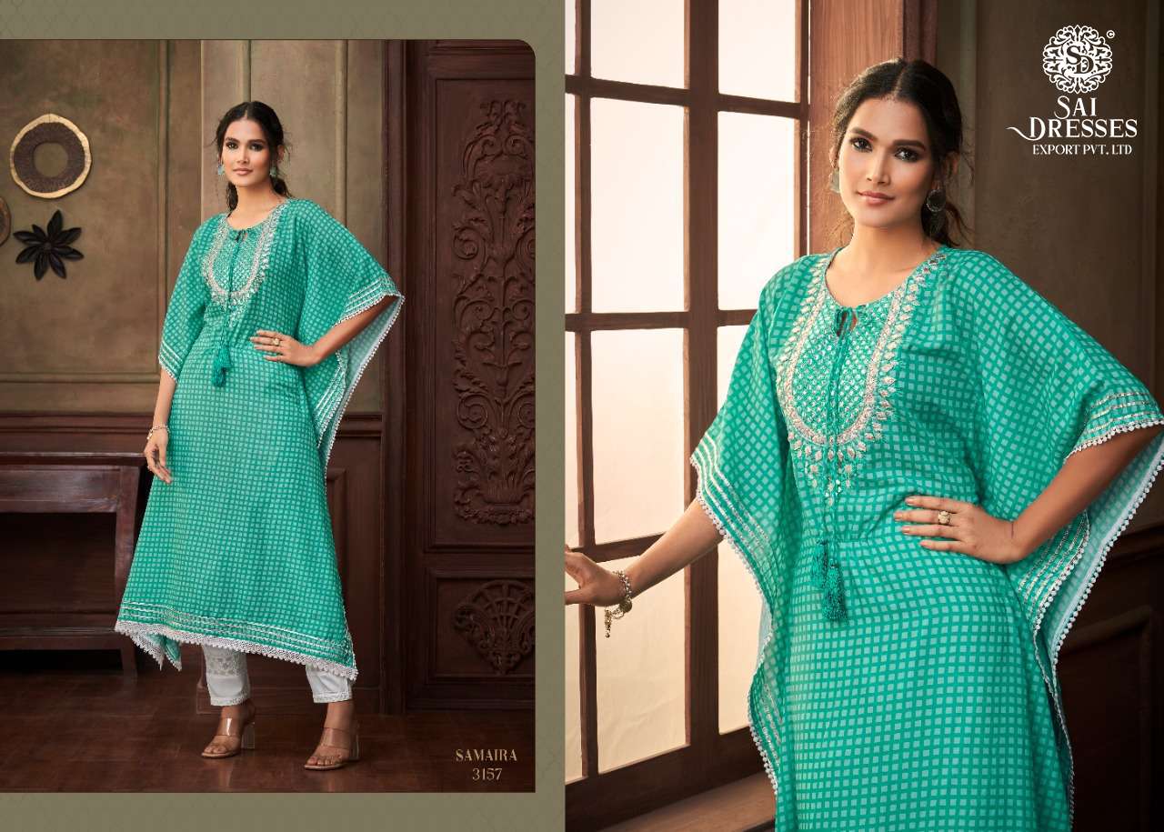 sai dresses present samaira ready to wear digital printed kaftan kurti with pant in wholesale rate in surat 1 2023 05 22 15 41 28