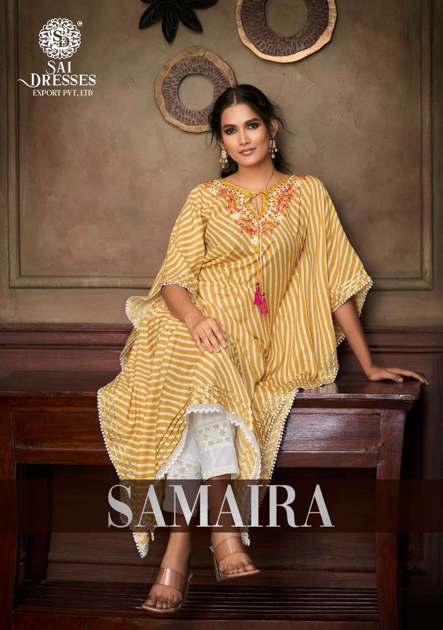 SAI DRESSES PRESENT SAMAIRA READY TO WEAR DIGITAL PRINTED KAFTAN KURTI WITH PANT IN WHOLESALE RATE IN SURAT