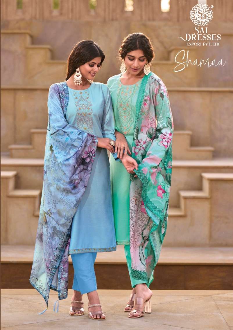 SAI DRESSES PRESENT SHAMAA ETHNIC WEAR COTTON SILK DESIGNER SUMMER COLLECTION IN WHOLESALE RATE IN SURAT