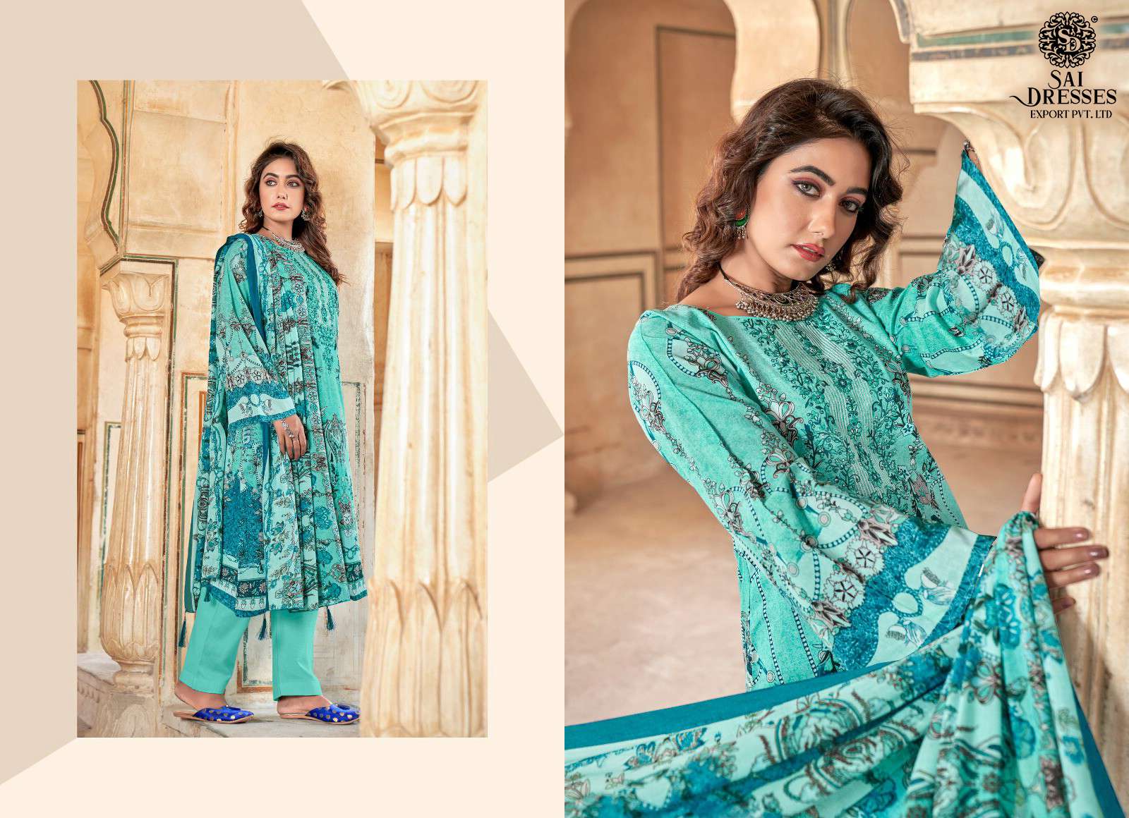 SAI DRESSES PRESENT SIMAR SUMMER WEAR PRINT WITH EMBROIDERED PAKISTANI SALWAR SUITS IN WHOLESALE RATE IN SURAT
