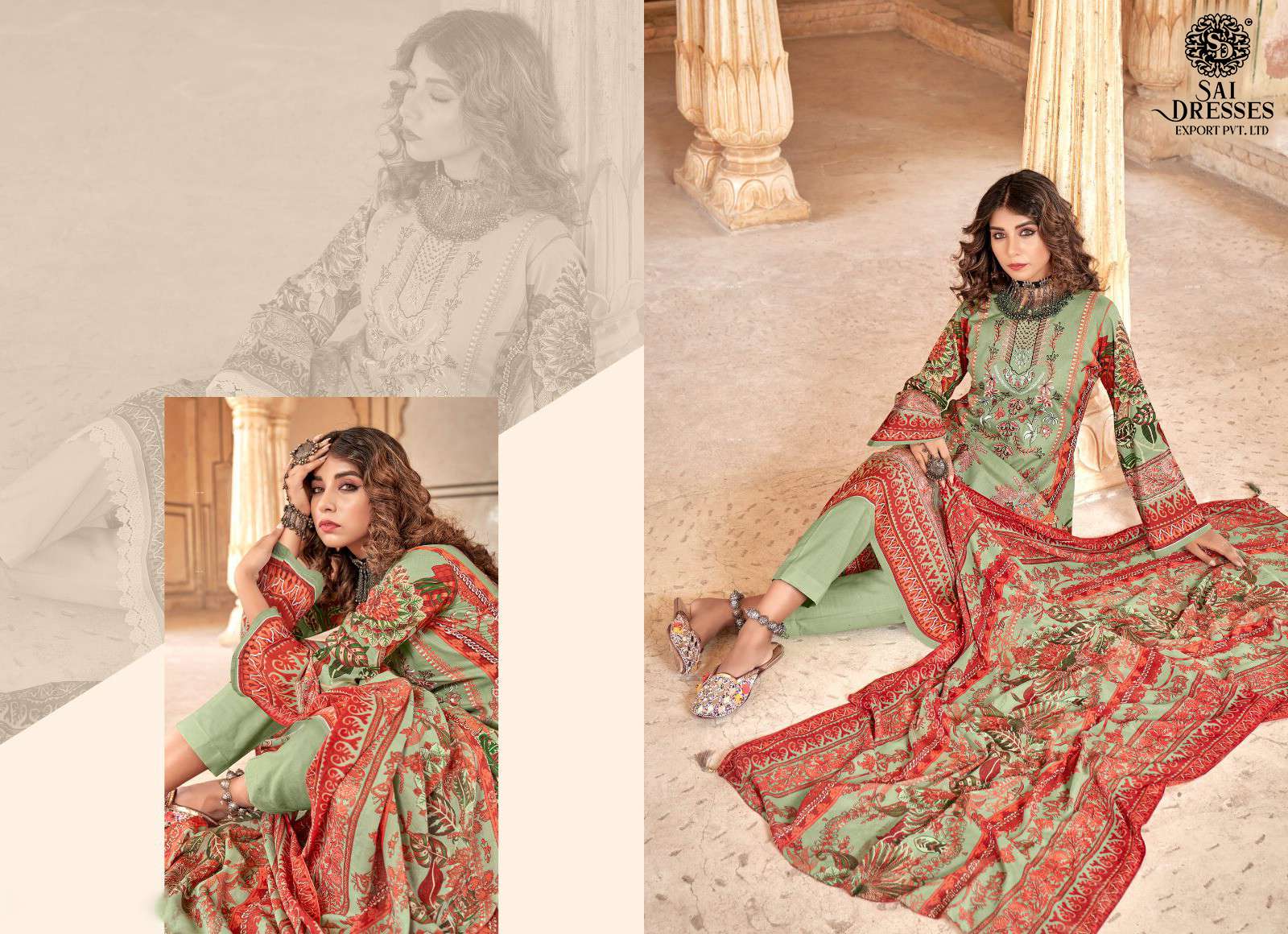 SAI DRESSES PRESENT SIMAR SUMMER WEAR PRINT WITH EMBROIDERED PAKISTANI SALWAR SUITS IN WHOLESALE RATE IN SURAT