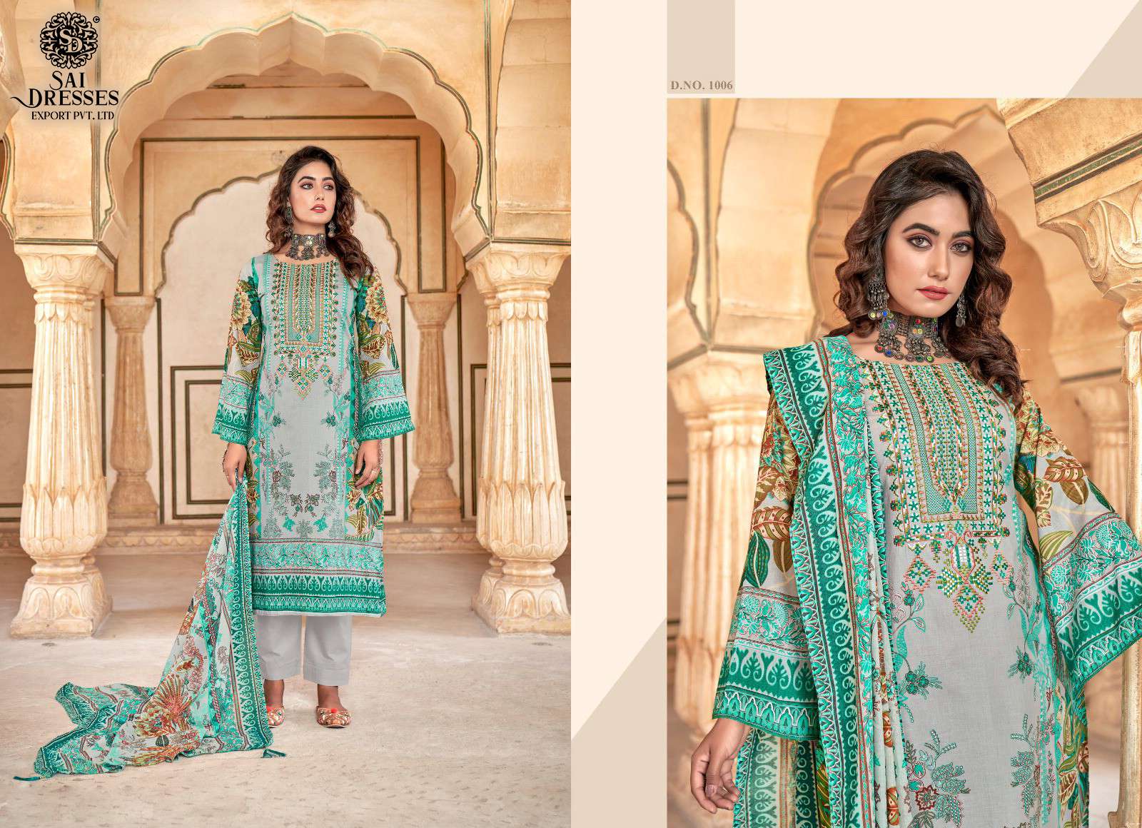 SAI DRESSES PRESENT SIMAR SUMMER WEAR PRINT WITH EMBROIDERED PAKISTANI SALWAR SUITS IN WHOLESALE RATE IN SURAT