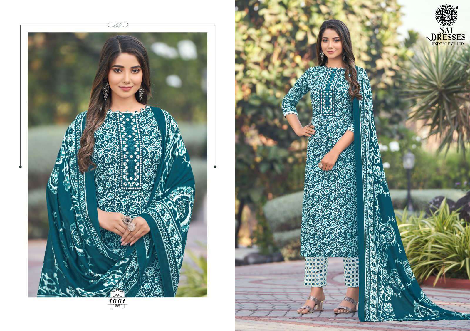 SAI DRESSES PRESENT SUHANI SUMMER WEAR PURE COTTON PRINTED SALWAR SUITS IN WHOLESALE RATE IN SURAT 