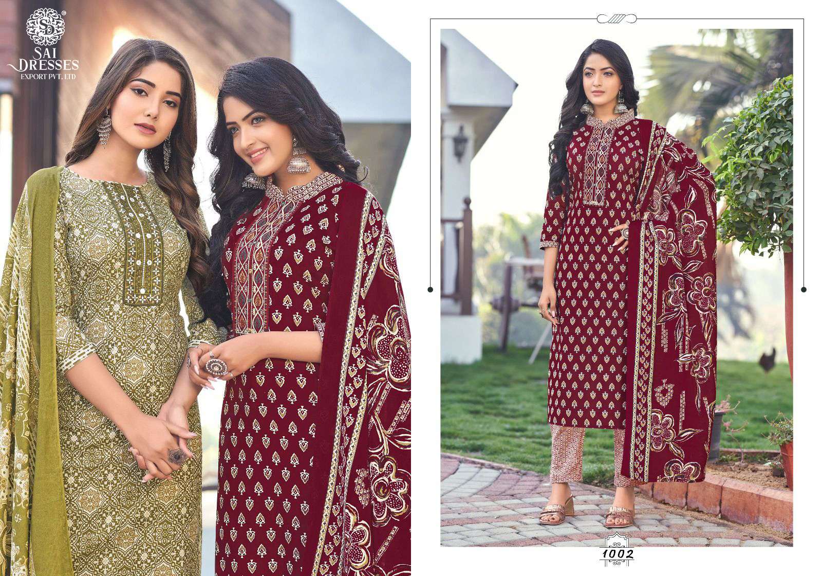 SAI DRESSES PRESENT SUHANI SUMMER WEAR PURE COTTON PRINTED SALWAR SUITS IN WHOLESALE RATE IN SURAT 