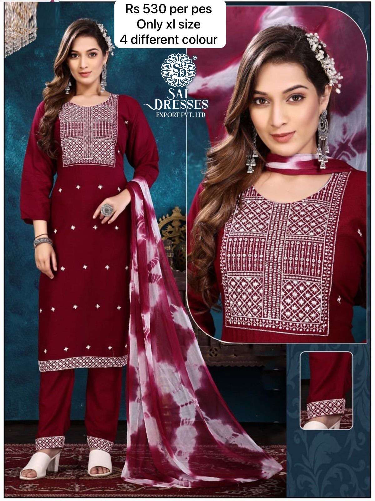 SAI DRESSES PRESENT D.NO 2025 READY TO DAILY WEAR PANT STYLE DESIGNER 3 PIECE CONCEPT COMBO COLLECTION IN WHOLESALE RATE IN SURAT