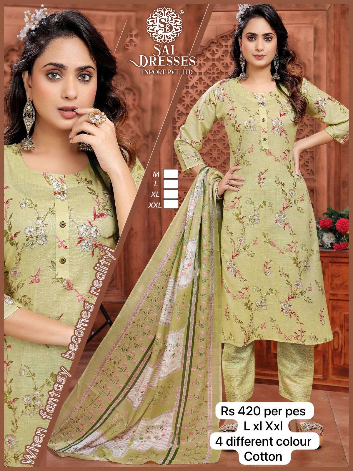 SAI DRESSES PRESENT D.NO 2027 READY TO SUMMER WEAR PANT STYLE PRINTED COMBO SUITS IN WHOLESALE RATE IN SURAT