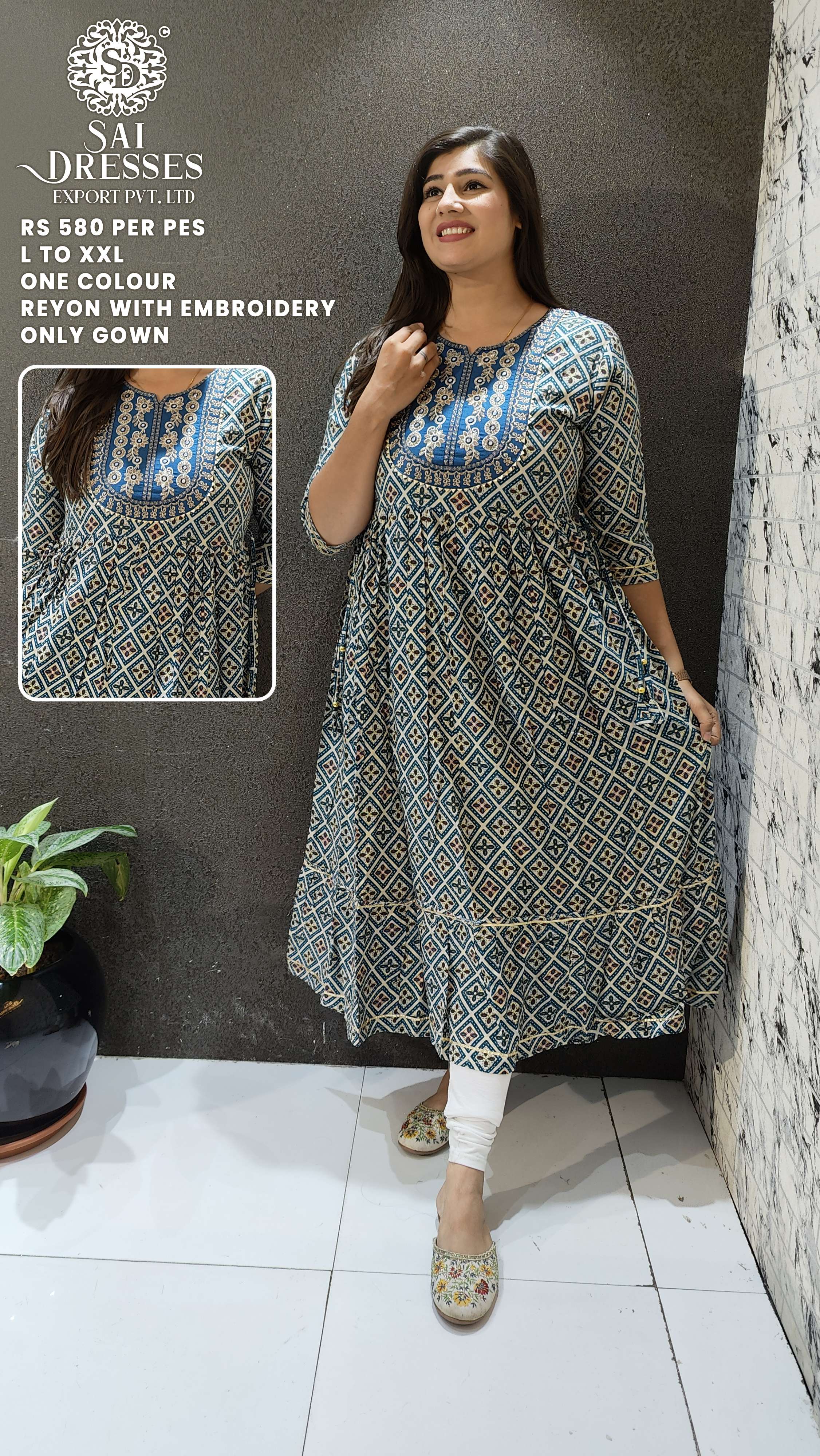 SAI DRESSES PRESENT D.NO 732 READY TO WEAR FANCY LONG DESIGNER KURTI COMBO COLLECTION IN WHOLESALE RATE IN SURAT