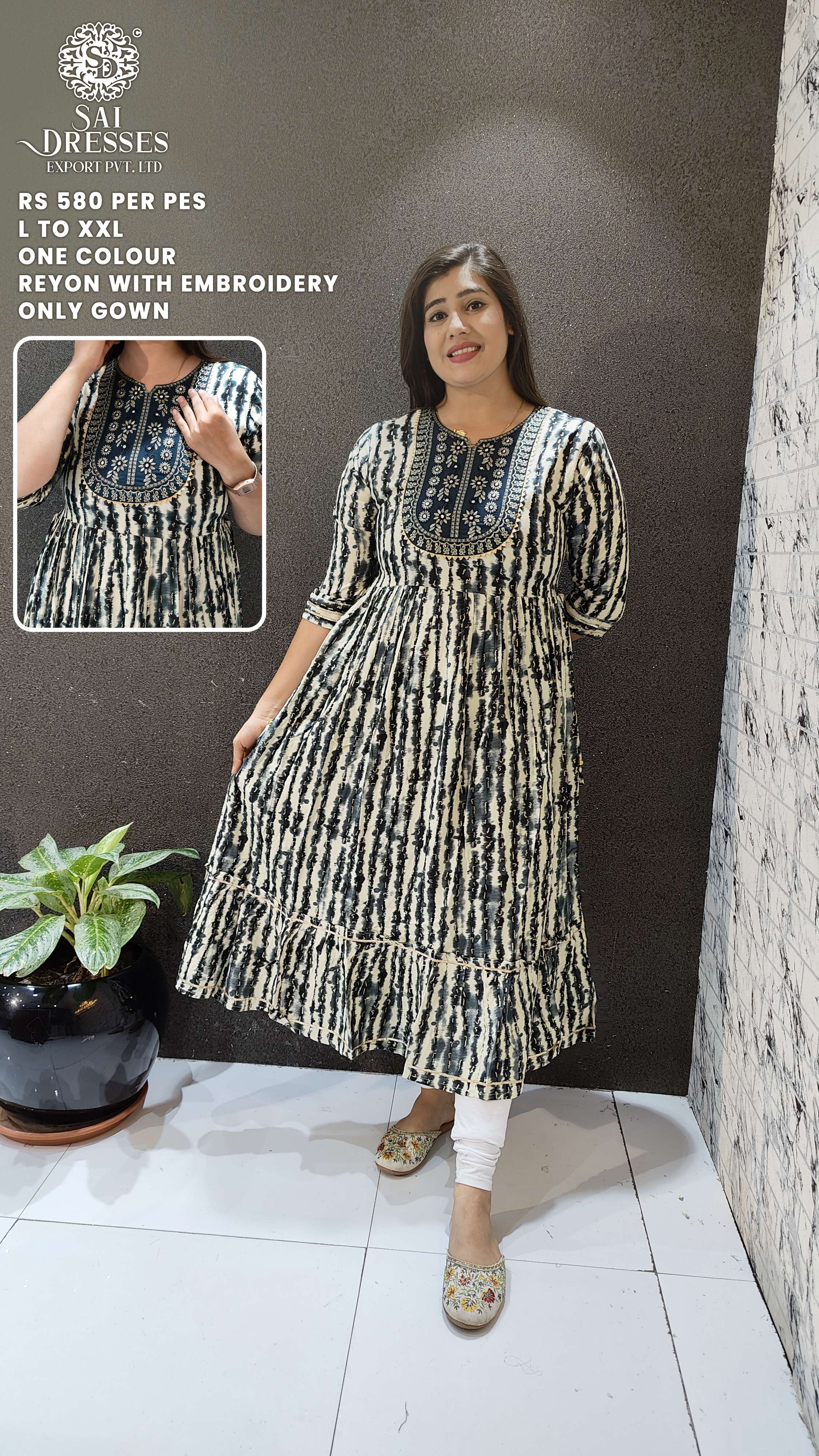 SAI DRESSES PRESENT D.NO 742 READY TO WEAR FANCY LONG DESIGNER KURTI COMBO COLLECTION IN WHOLESALE RATE IN SURAT