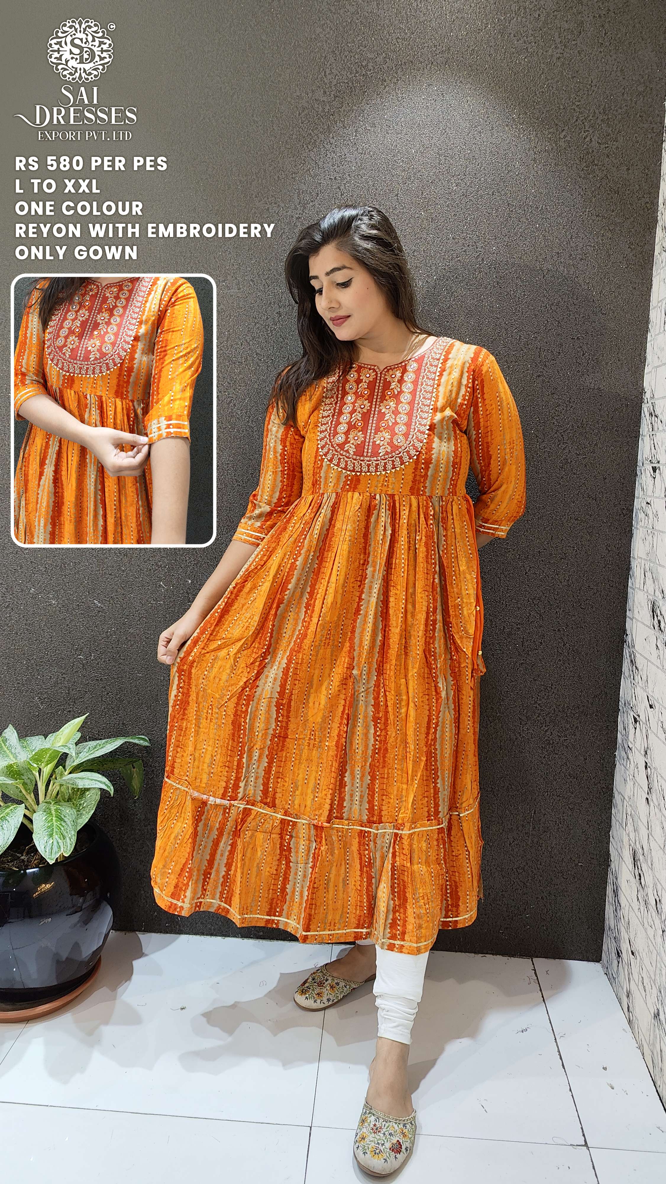 SAI DRESSES PRESENT D.NO 751 READY TO WEAR FANCY LONG DESIGNER KURTI COMBO COLLECTION IN WHOLESALE RATE IN SURAT