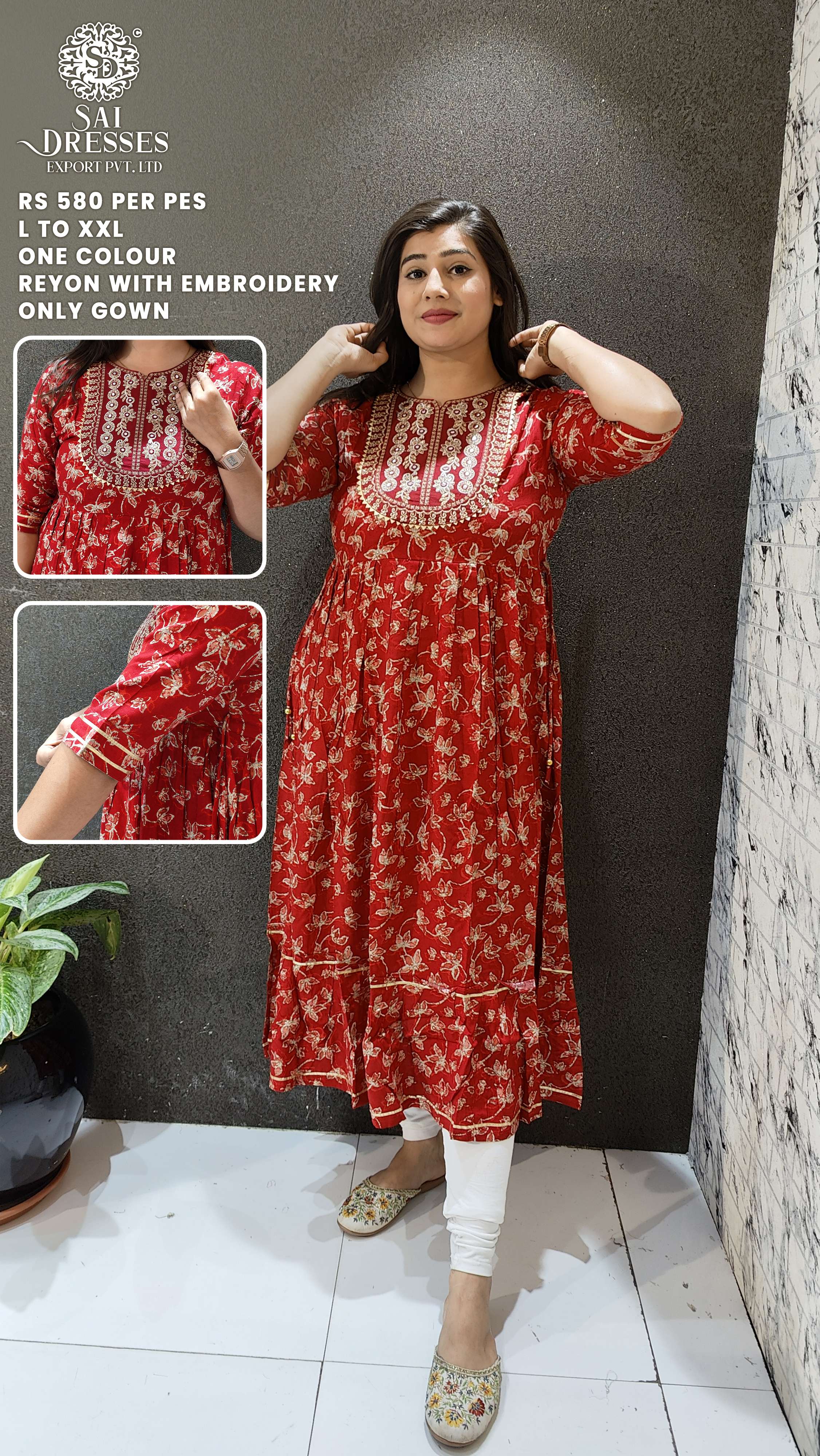 Indian Women Red & Blue Floral Printed Cotton Kurta Kurti Top Tunic New  Dress | eBay