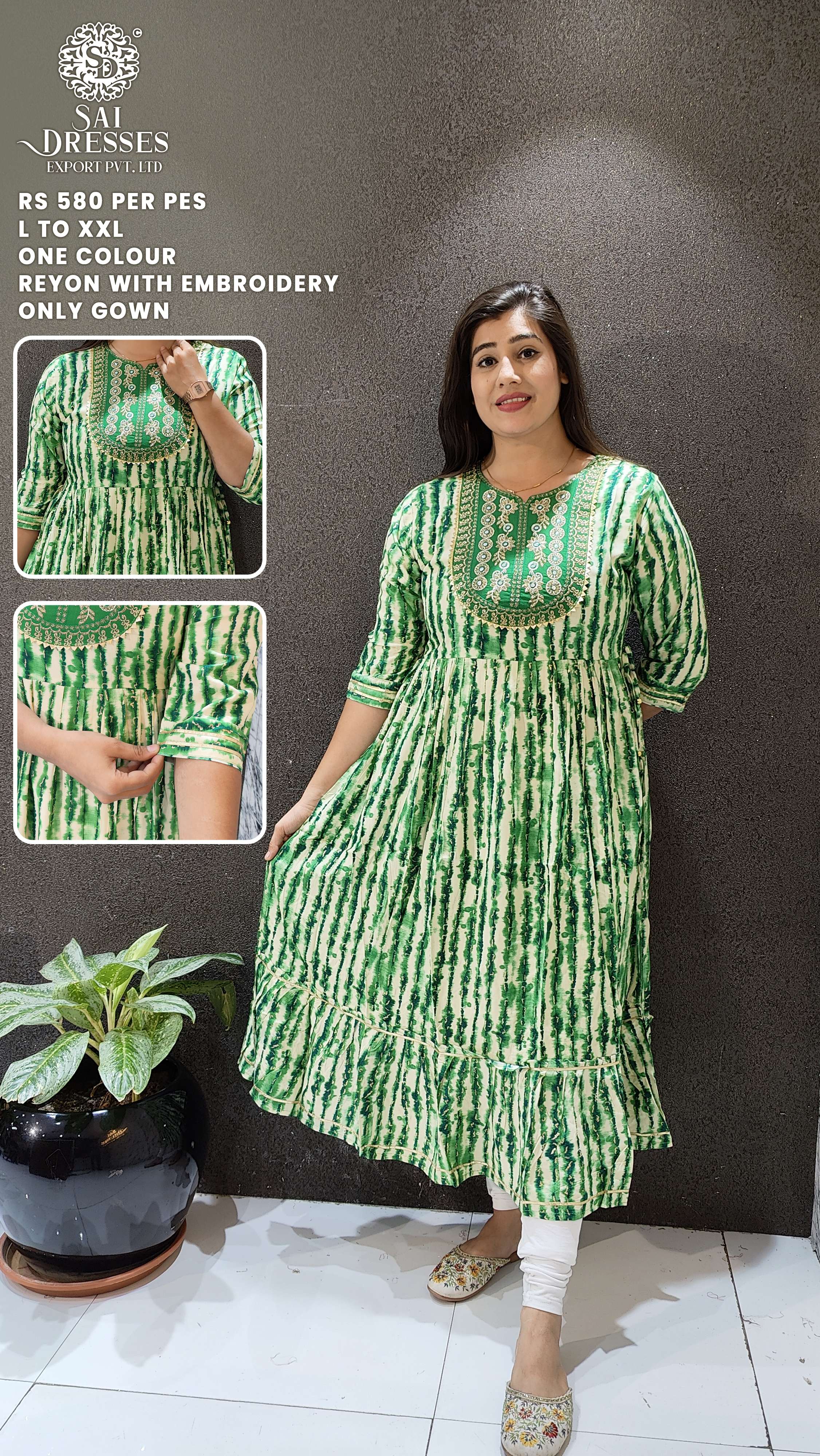 SAI DRESSES PRESENT D.NO 757 READY TO WEAR FANCY LONG DESIGNER KURTI COMBO COLLECTION IN WHOLESALE RATE IN SURAT