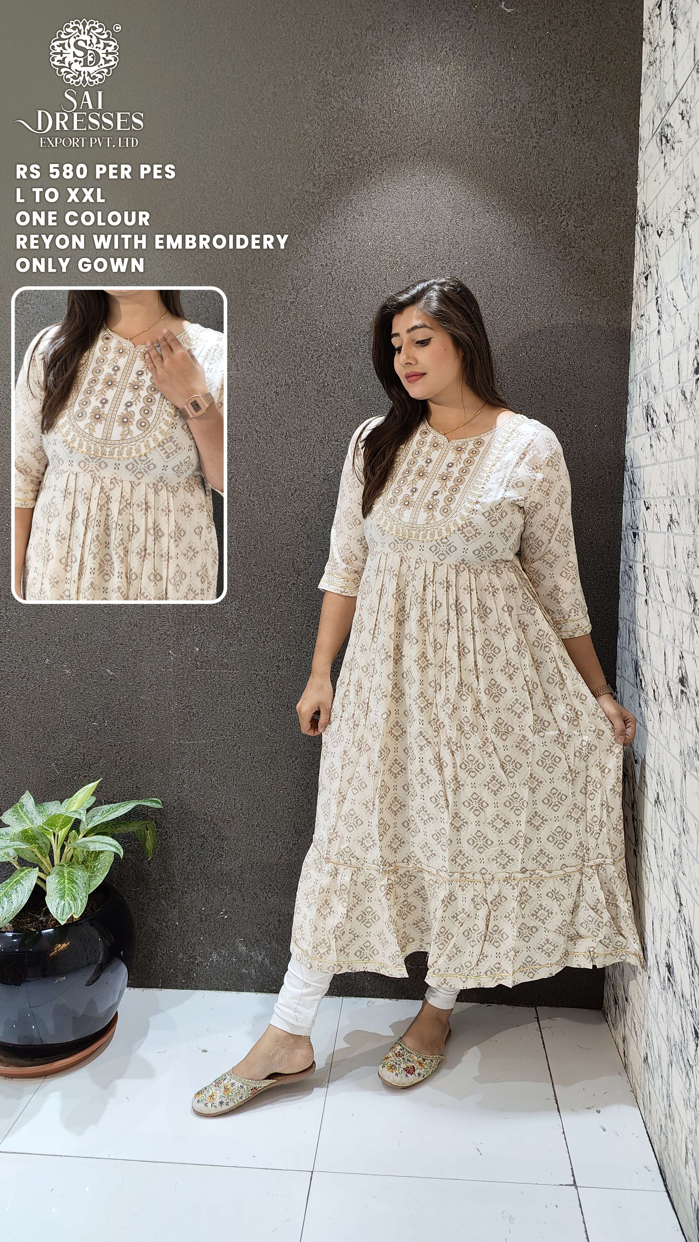 SAI DRESSES PRESENT D.NO 763 READY TO WEAR FANCY LONG DESIGNER KURTI COMBO COLLECTION IN WHOLESALE RATE IN SURAT