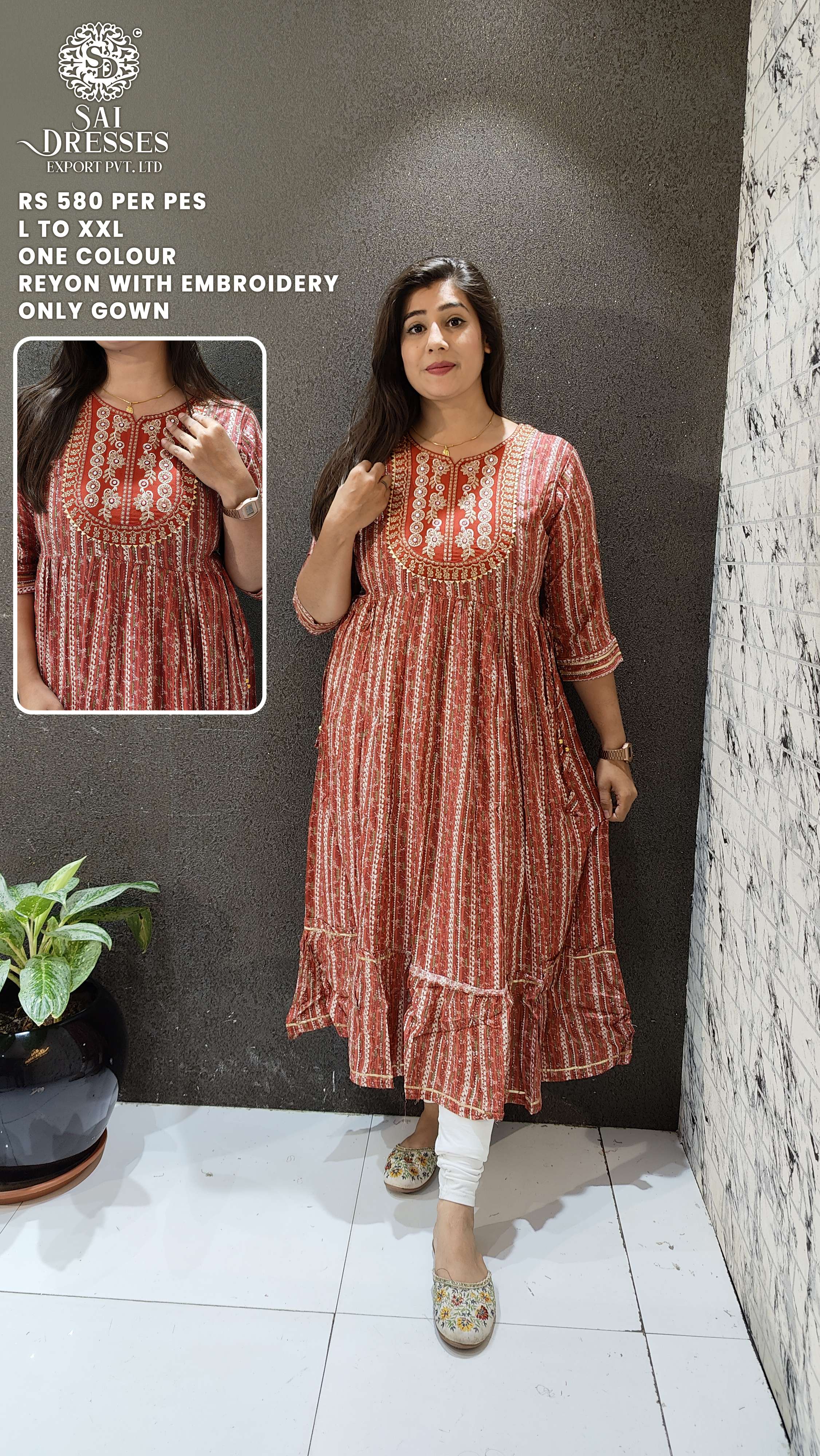 SAI DRESSES PRESENT D.NO 765 READY TO WEAR FANCY LONG DESIGNER KURTI COMBO COLLECTION IN WHOLESALE RATE IN SURAT