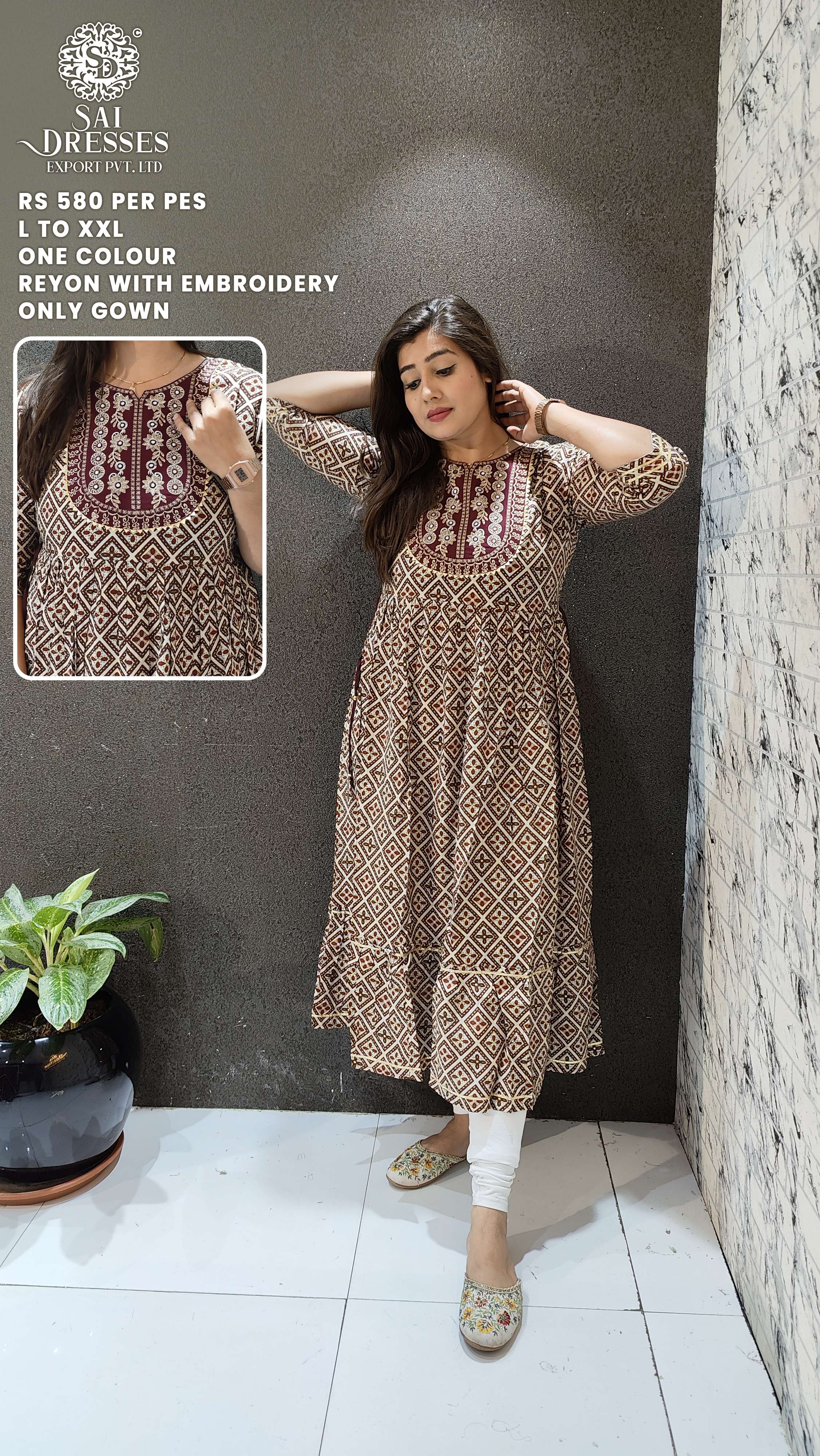 SAI DRESSES PRESENT D.NO 766 READY TO WEAR FANCY LONG DESIGNER KURTI COMBO COLLECTION IN WHOLESALE RATE IN SURAT