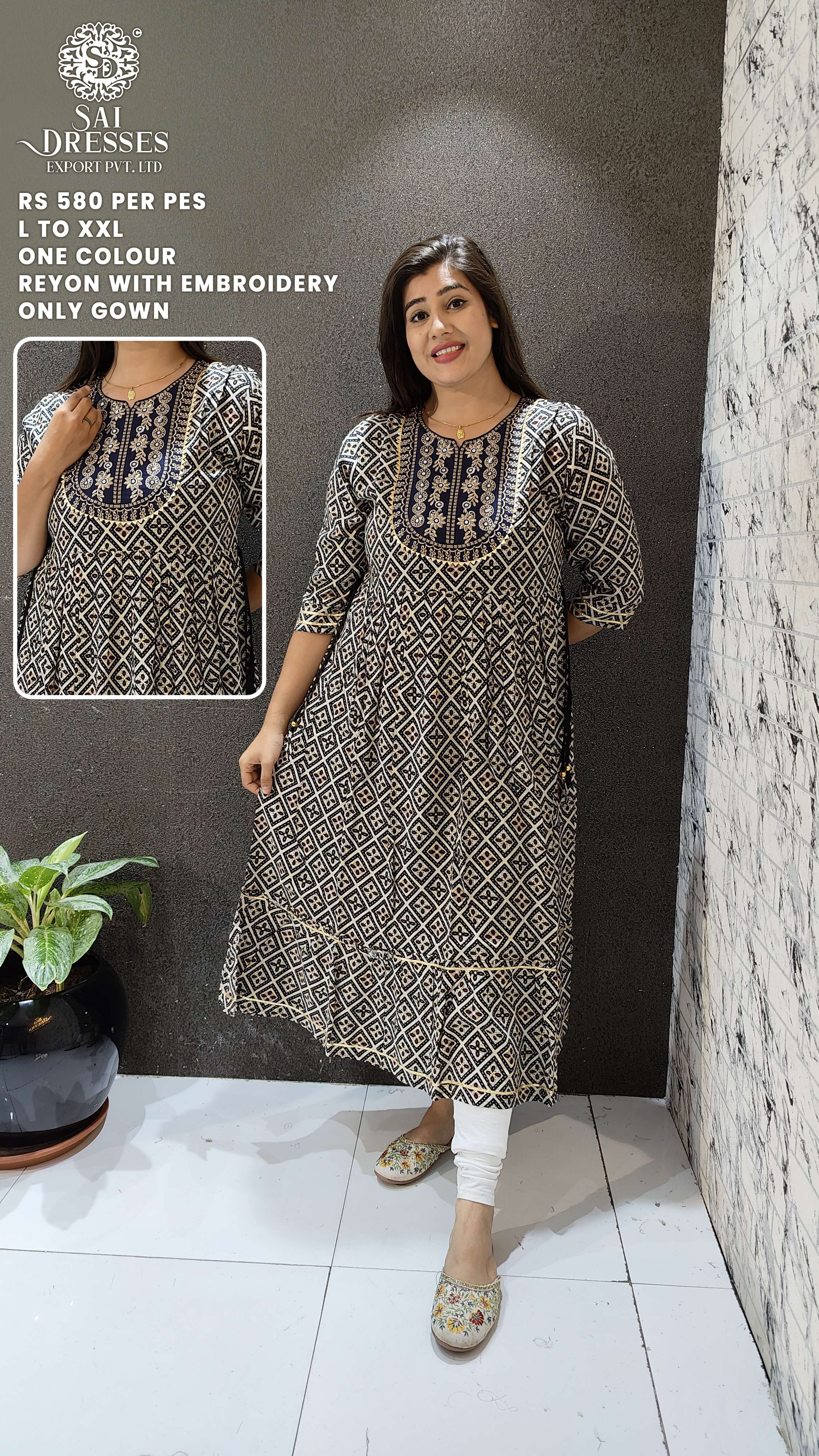 SAI DRESSES PRESENT D.NO 767 READY TO WEAR FANCY LONG DESIGNER KURTI COMBO COLLECTION IN WHOLESALE RATE IN SURAT