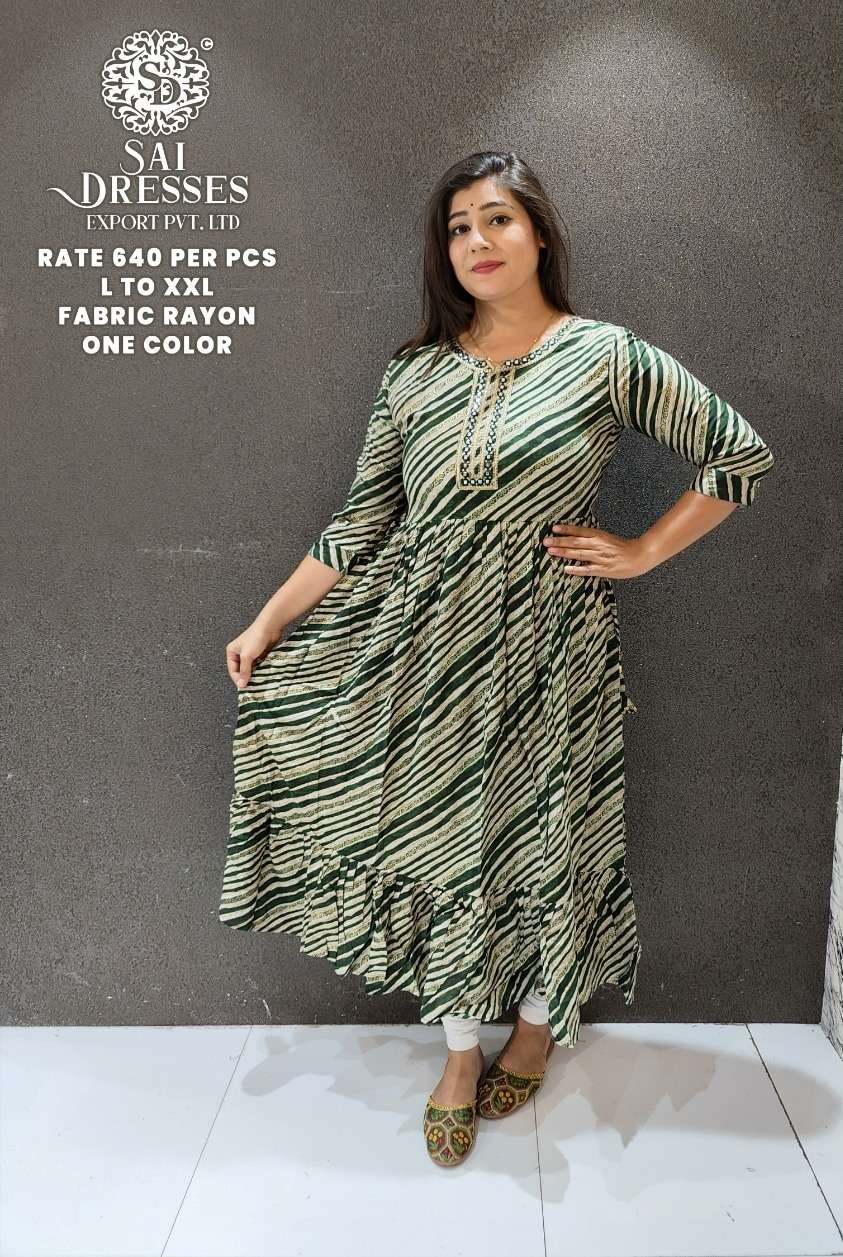 SAI DRESSES PRESENT D.NO 775 READY TO WEAR FANCY LONG PRINTED DESIGNER KURTI COMBO COLLECTION IN WHOLESALE RATE IN SURAT