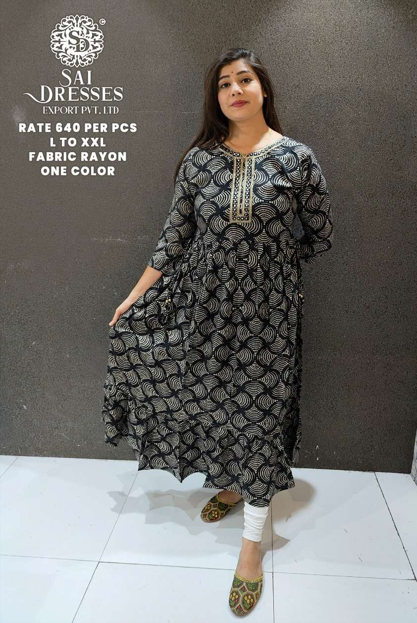 SAI DRESSES PRESENT D.NO 778 READY TO WEAR FANCY LONG PRINTED DESIGNER KURTI COMBO COLLECTION IN WHOLESALE RATE IN SURAT