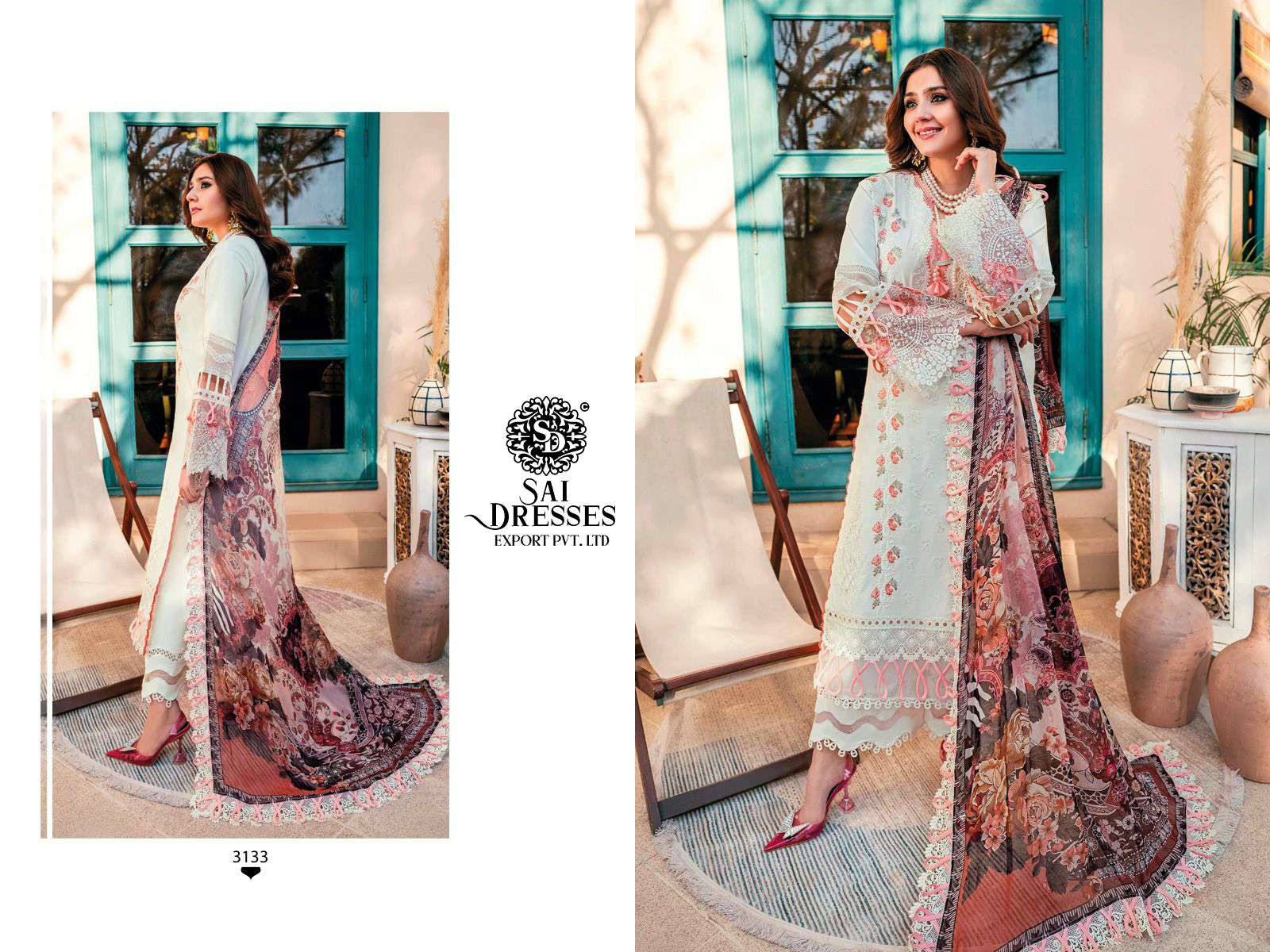 SAI DRESSES PRESENT FIRDOUS OMBRE VOL 2 NX SUMMER WEAR SELF EMBROIDERED FANCY PAKISTANI DESIGNER COLLECTION IN WHOLESALE RATE IN SURAT