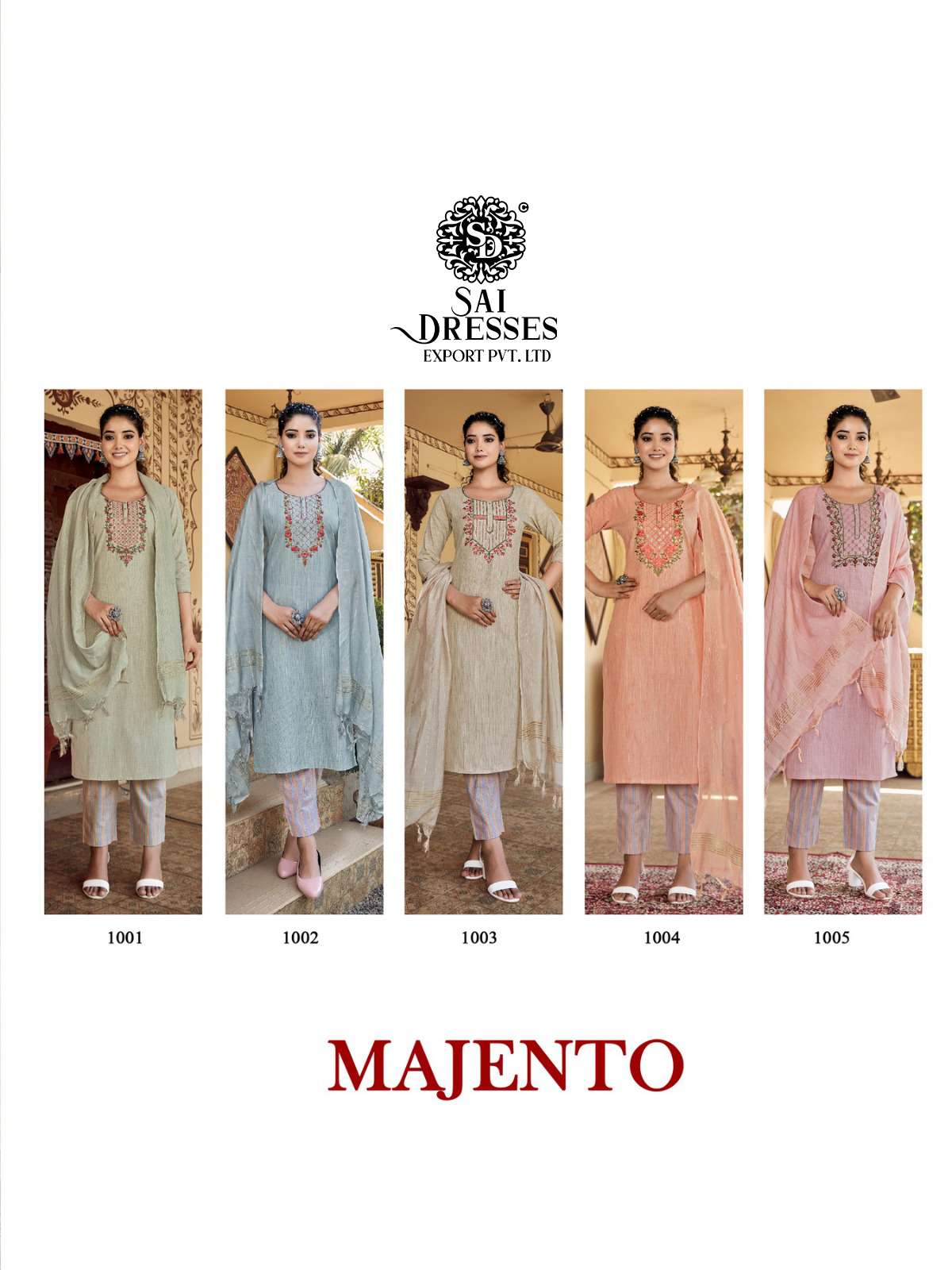 SAI DRESSES PRESENT MAJENTO READY TO FESTIVE WEAR PANT STYLE DESIGNER SUITS IN WHOLESALE RATE IN SURAT