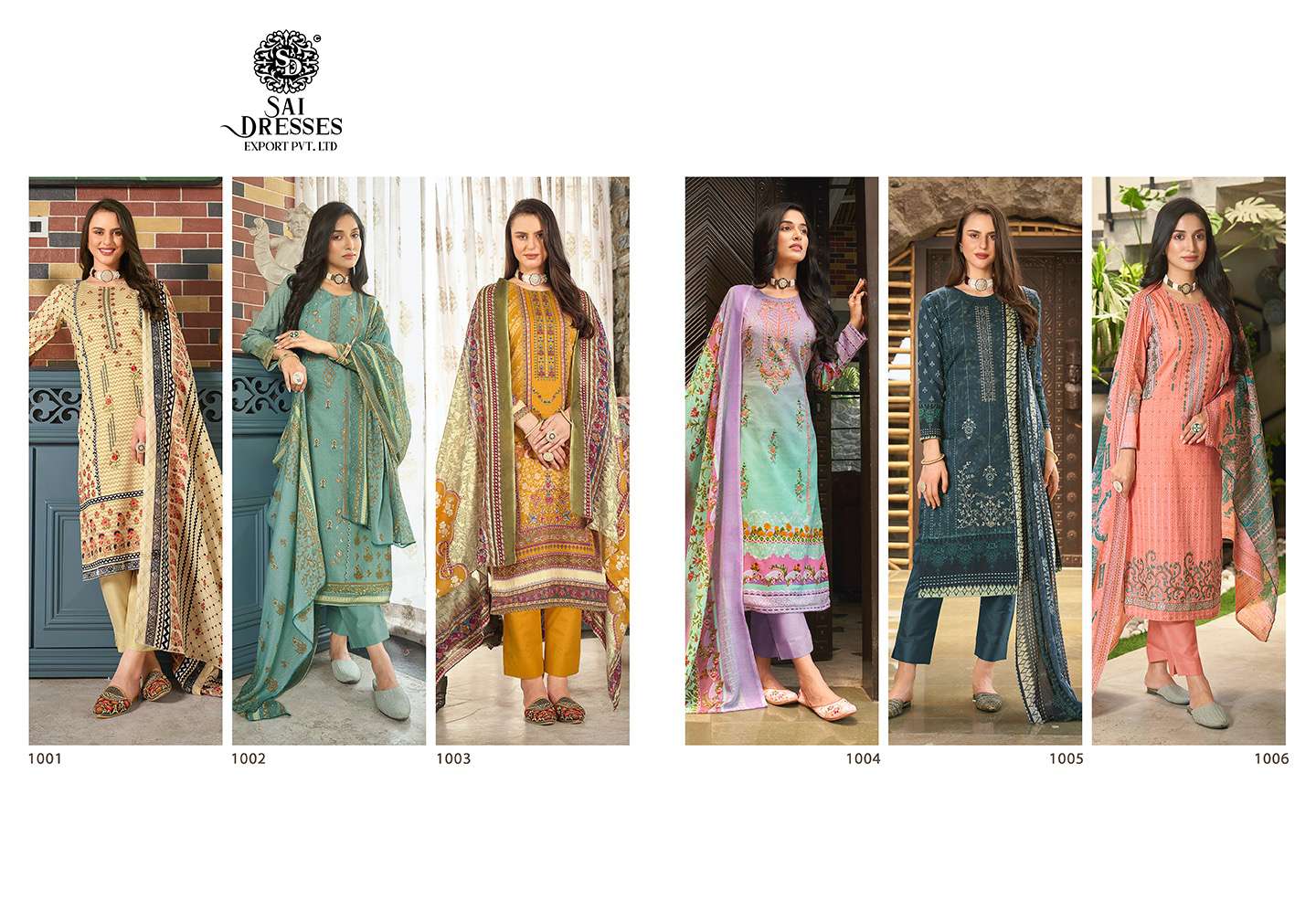 SAI DRESSES PRESENT NAZREEN FESTIVE WEAR COTTON PRINT WITH EMBROIDERED SALWAR SUITS IN WHOLESALE RATE IN SURAT