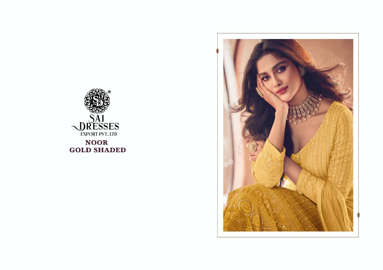 SAI DRESSES PRESENT NOOR GOLD SHADED READYMADE WEDDING WEAR DESIGNER SUITS IN WHOLESALE RATE IN SURAT