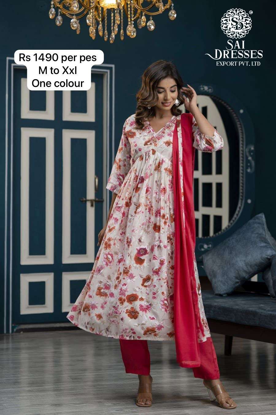 SAI DRESSES PRESENT READY TO TRADITIONAL WEAR AALIYA CUT PANT STYLE PRINTED DESIGNER COMBO SUITS IN WHOLESALE RATE IN SURAT
