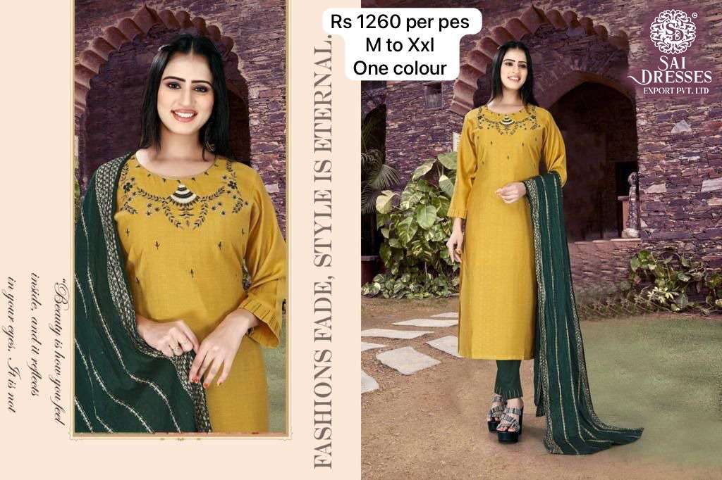 SAI DRESSES PRESENT READY TO WEAR PANT STYLE DESIGNER 3 PIECE CONCEPT COMBO COLLECTION IN WHOLESALE RATE IN SURAT