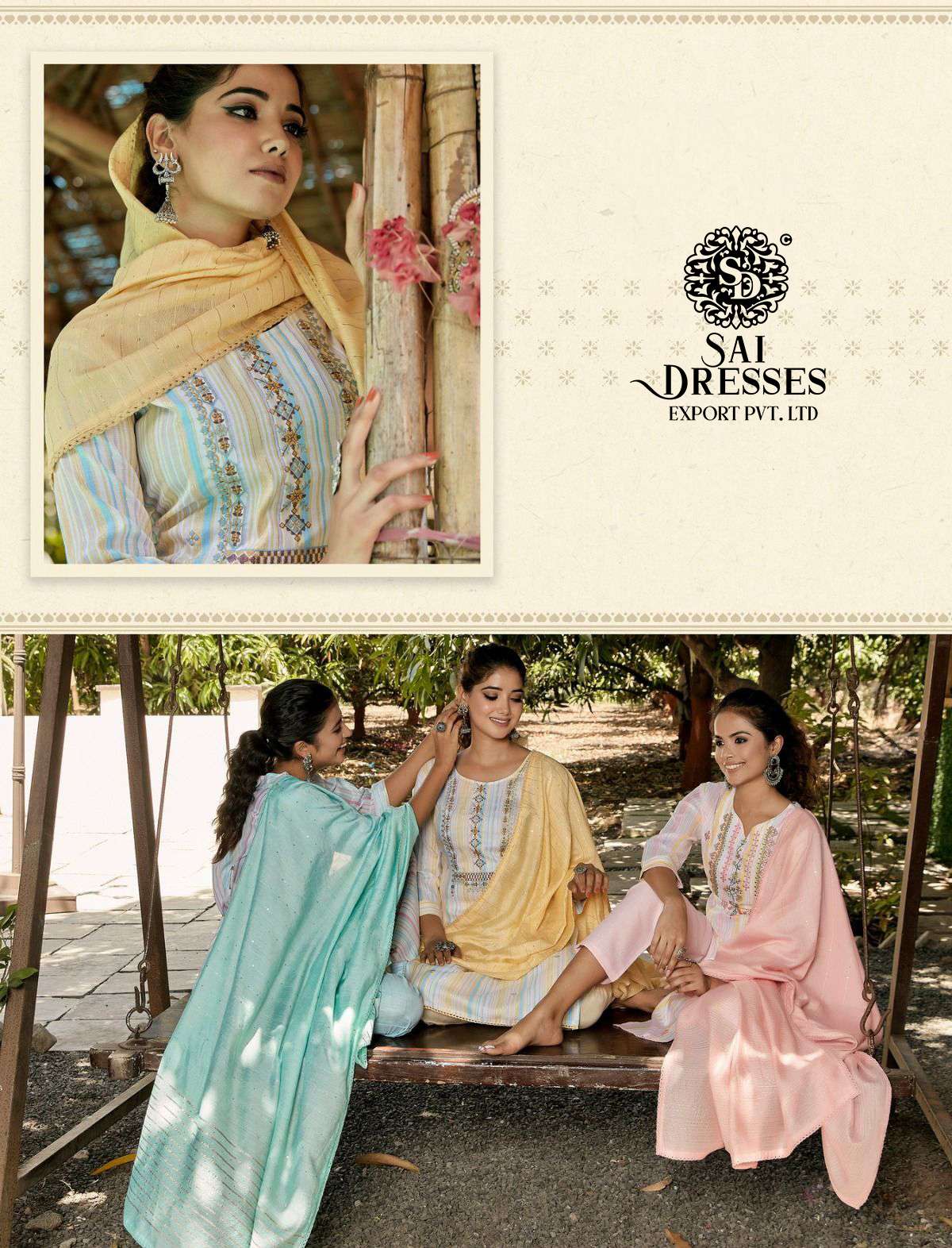 SAI DRESSES PRESENT RICHLOOK READY TO TRADITIONAL WEAR PANT STYLE DESIGNER SUITS IN WHOLESALE RATE IN SURAT