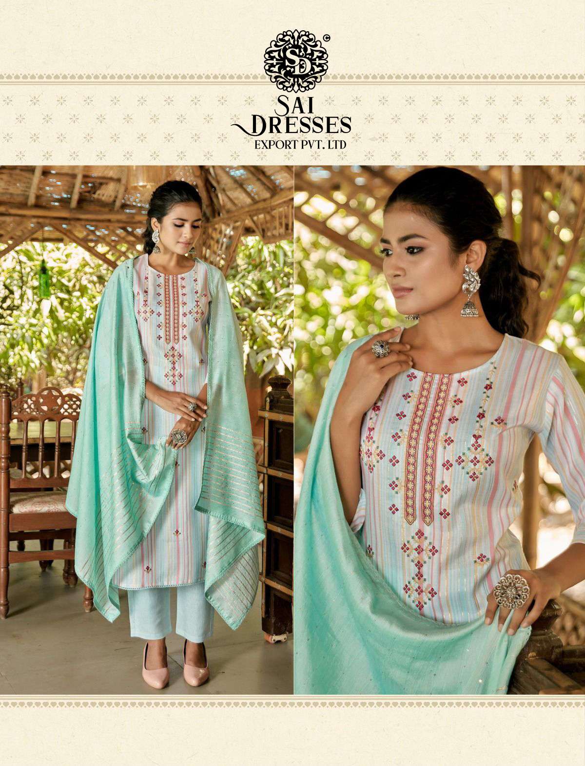 SAI DRESSES PRESENT RICHLOOK READY TO TRADITIONAL WEAR PANT STYLE DESIGNER SUITS IN WHOLESALE RATE IN SURAT