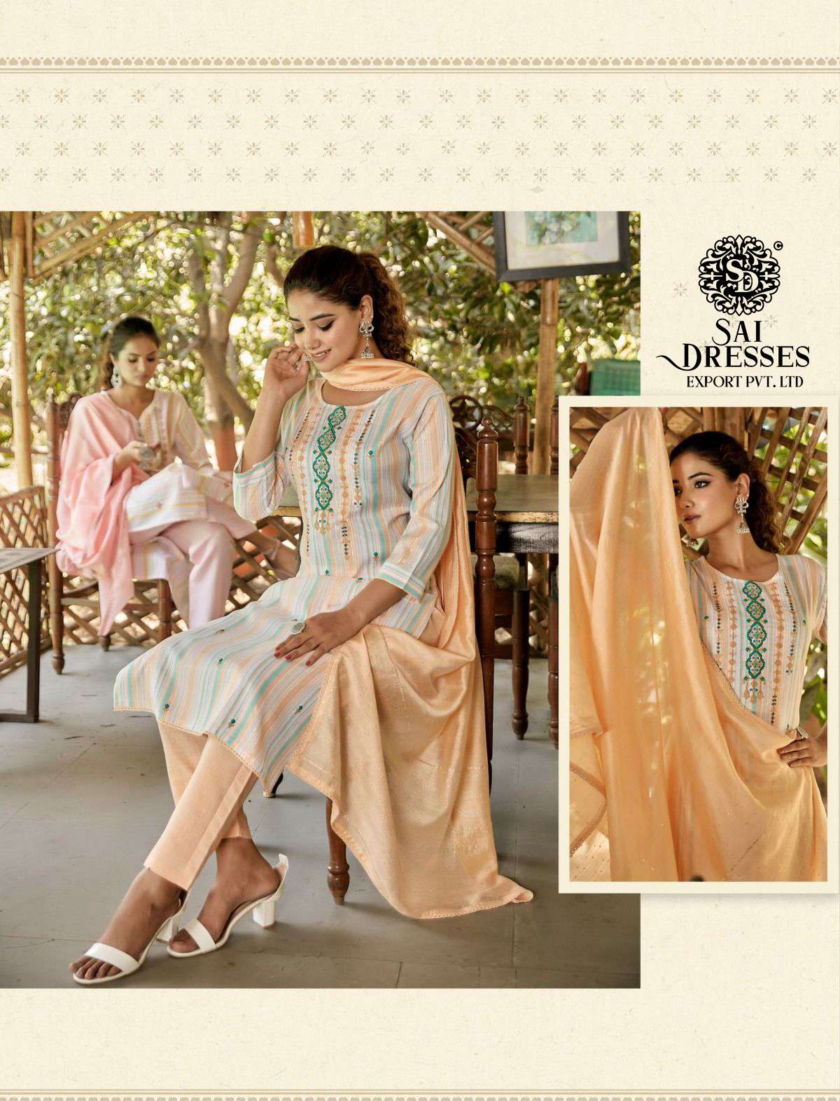 SAI DRESSES PRESENT RICHLOOK READY TO TRADITIONAL WEAR PANT STYLE DESIGNER SUITS IN WHOLESALE RATE IN SURAT